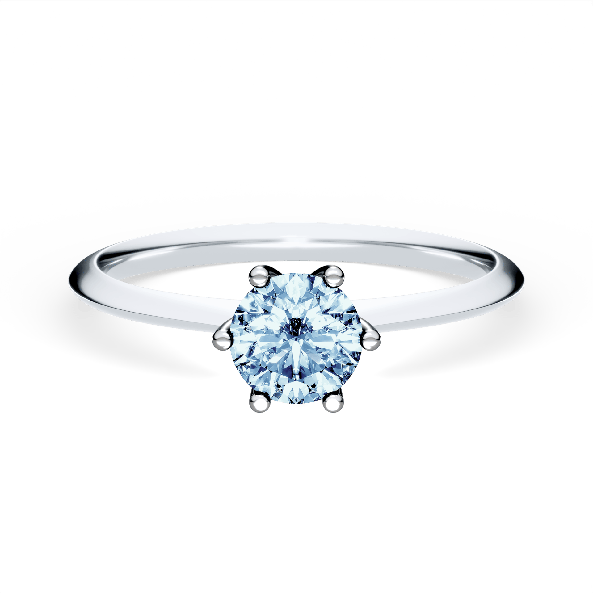 Pierścionek zaręczynowy My Love z białego złota z niebieskim diamentem laboratoryjnym 0,50ct