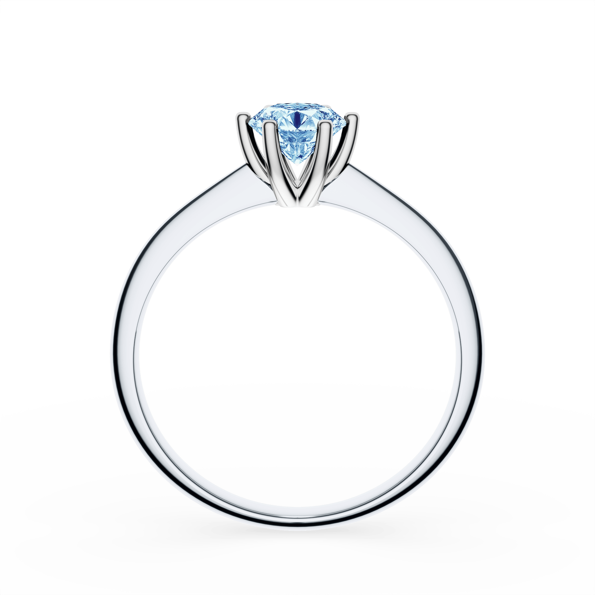 Pierścionek zaręczynowy My Love z białego złota z niebieskim diamentem laboratoryjnym 0,50ct