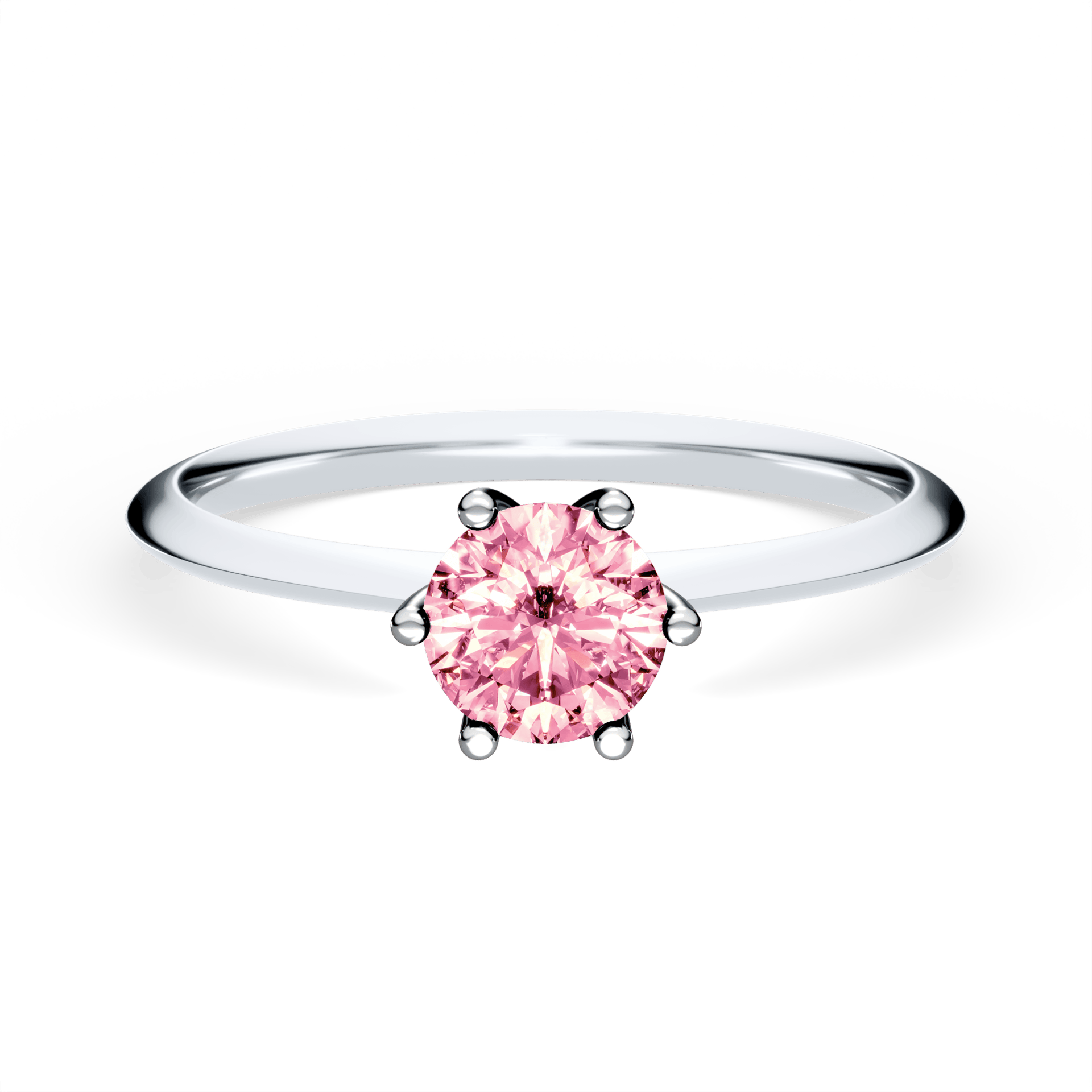 Pierścionek zaręczynowy My Love z białego złota z różowym diamentem laboratoryjnym 0,50ct