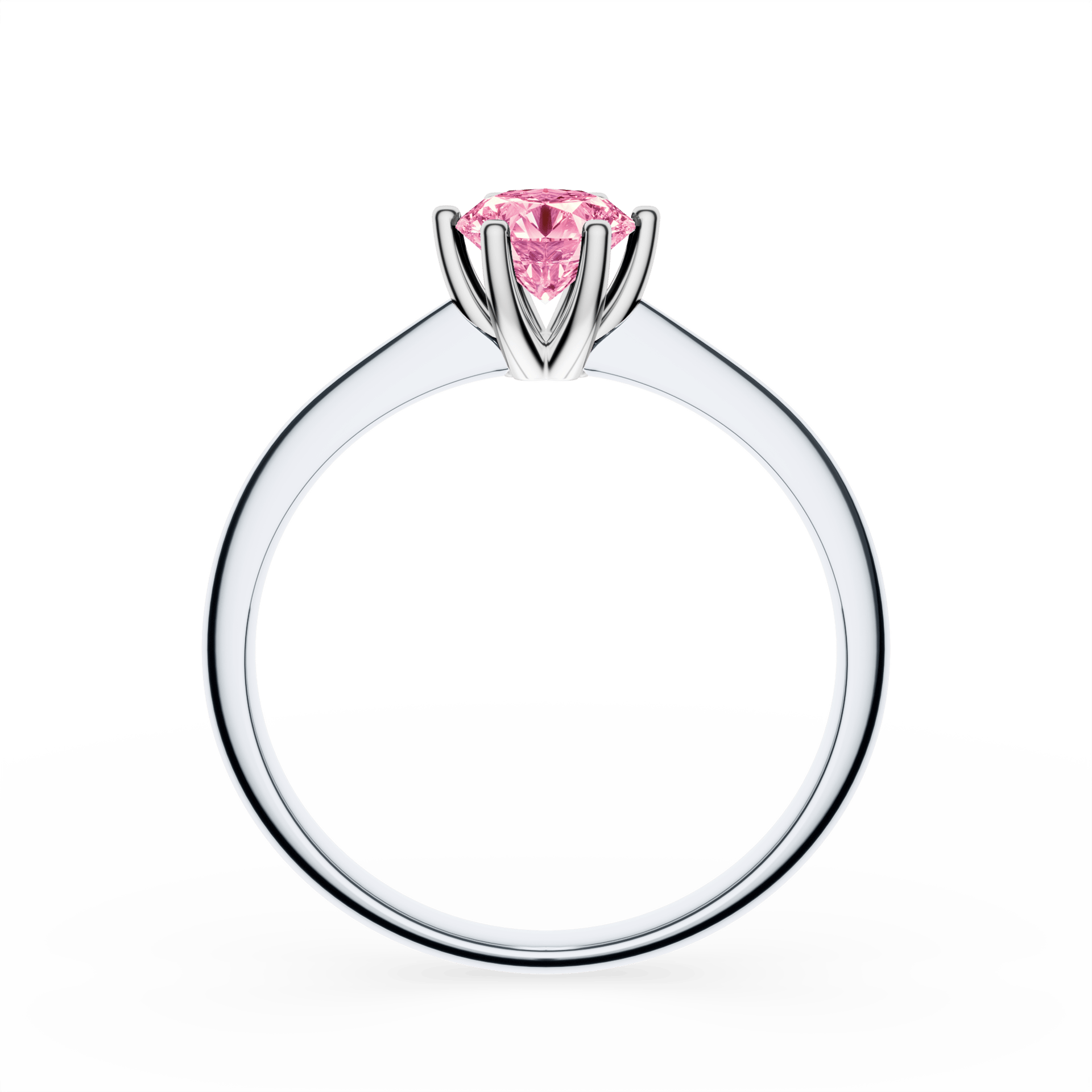 Pierścionek zaręczynowy My Love z białego złota z różowym diamentem laboratoryjnym 0,50ct