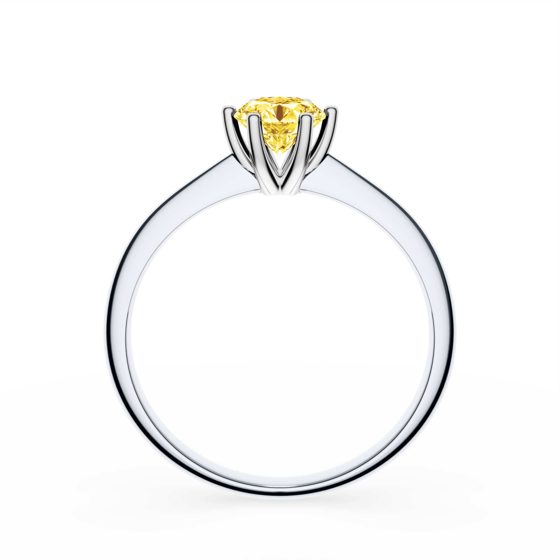 Pierścionek zaręczynowy My Love z białego złota z żółtym diamentem laboratoryjnym 0,50ct