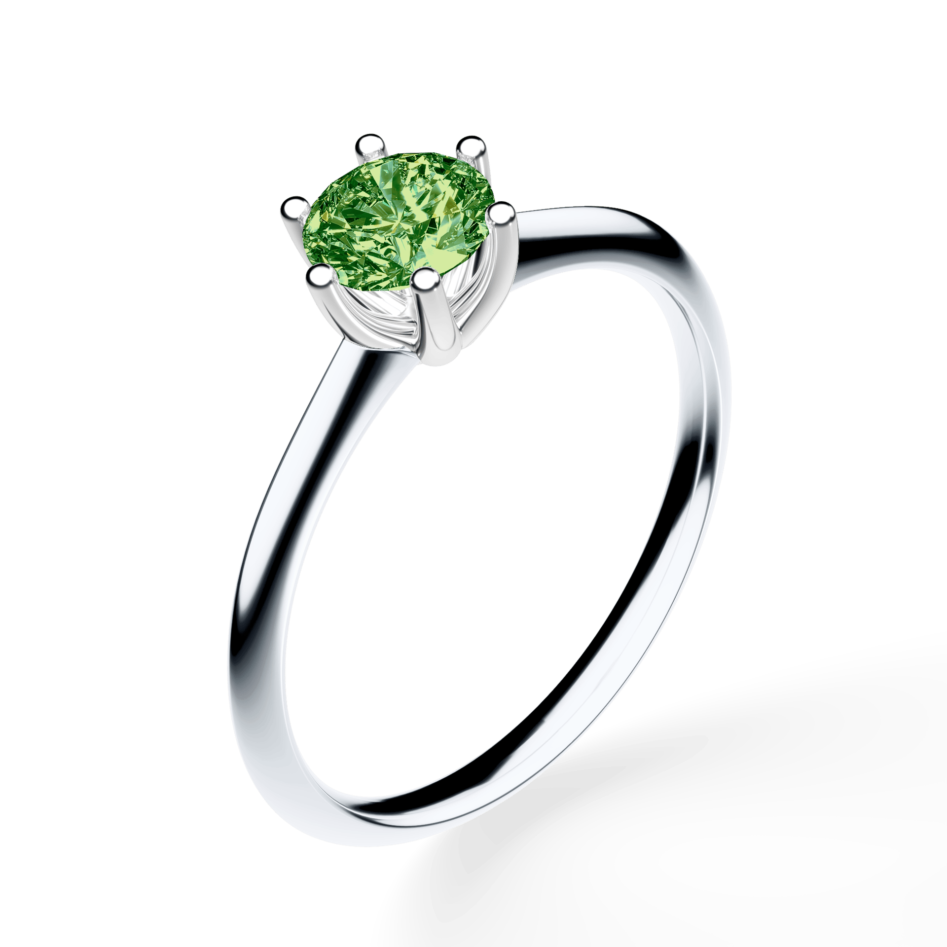 Pierścionek zaręczynowy My Love z białego złota z ciemnym zielonym diamentem laboratoryjnym 0,50ct