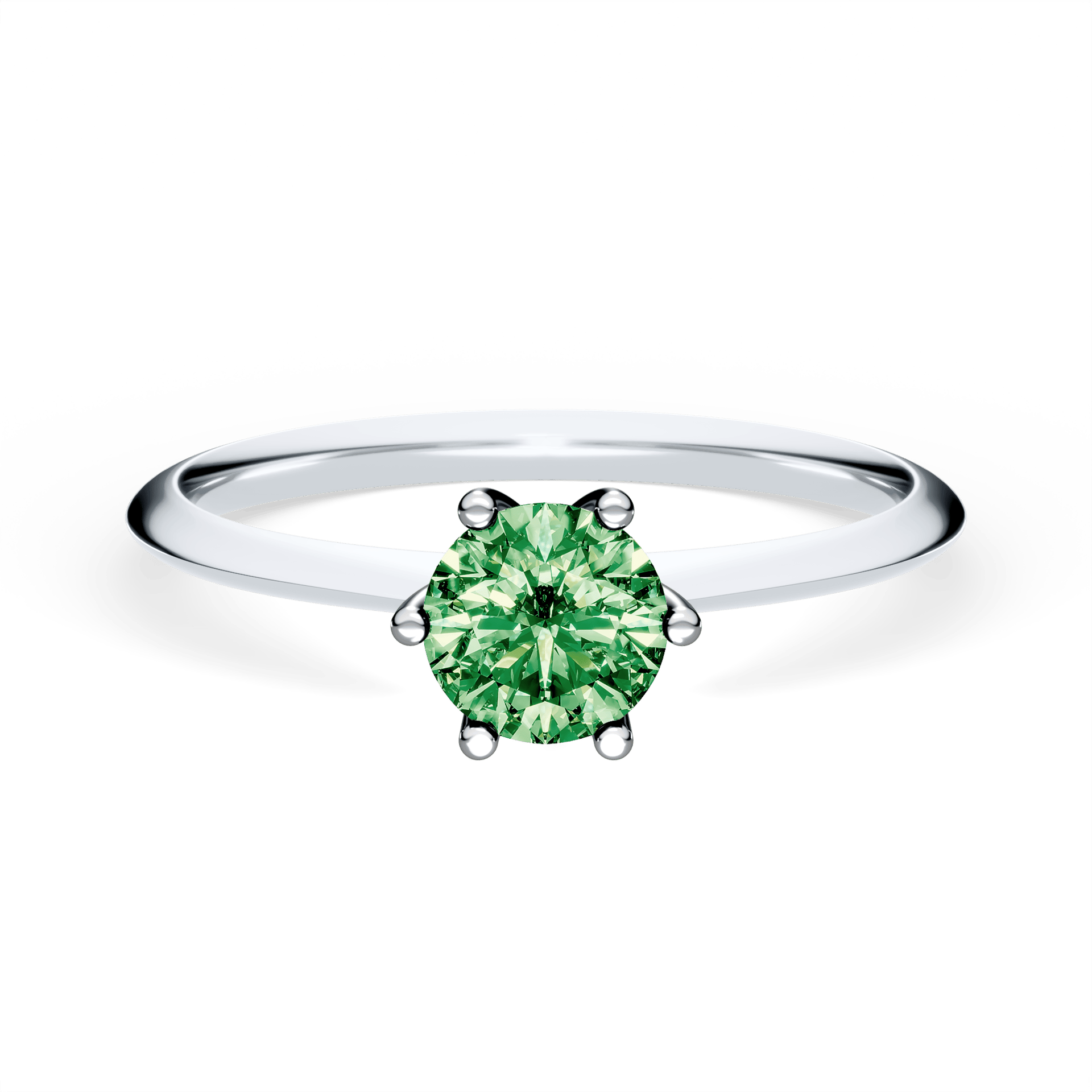 Pierścionek zaręczynowy My Love z białego złota z ciemnym zielonym diamentem laboratoryjnym 0,50ct