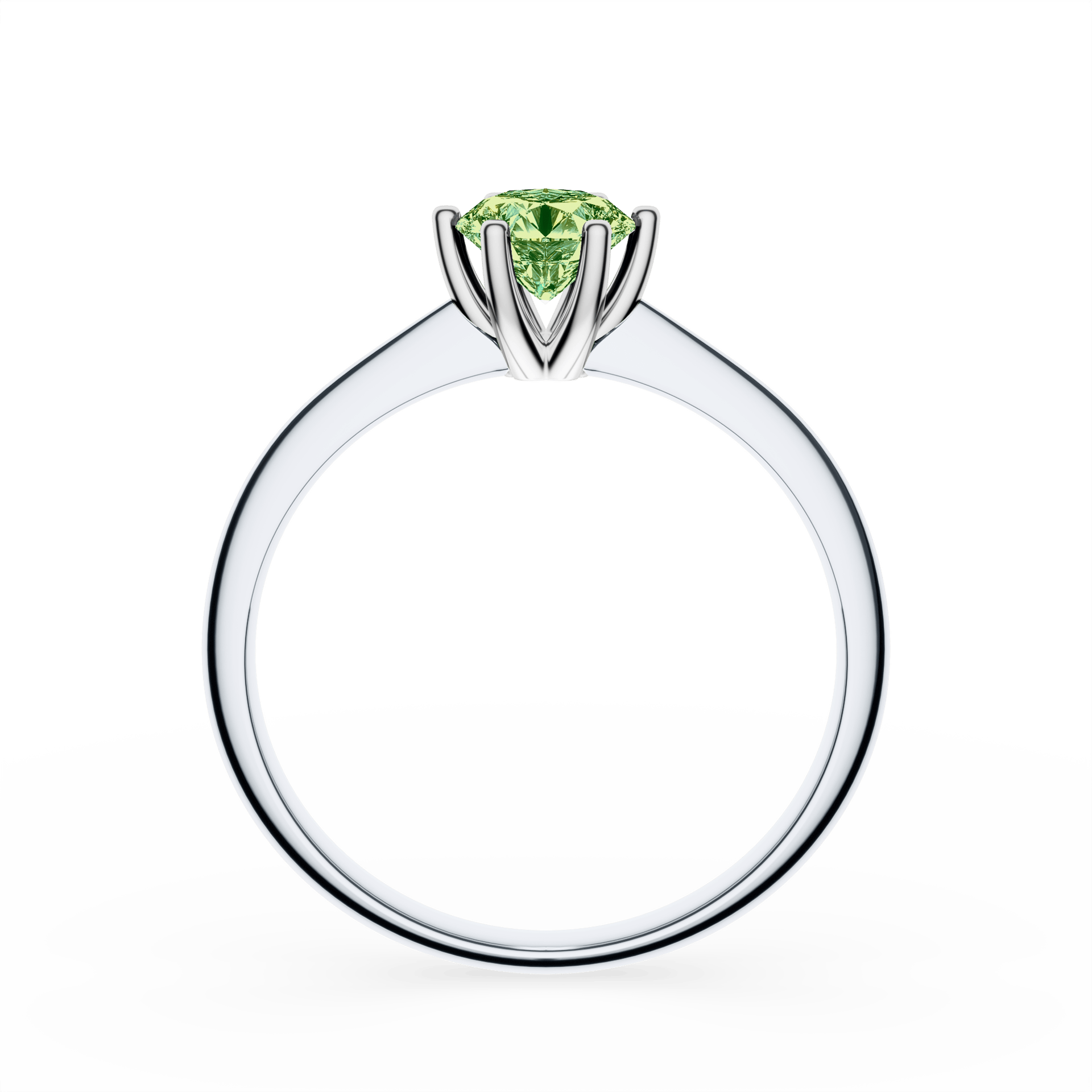 Pierścionek zaręczynowy My Love z białego złota z ciemnym zielonym diamentem laboratoryjnym 0,50ct