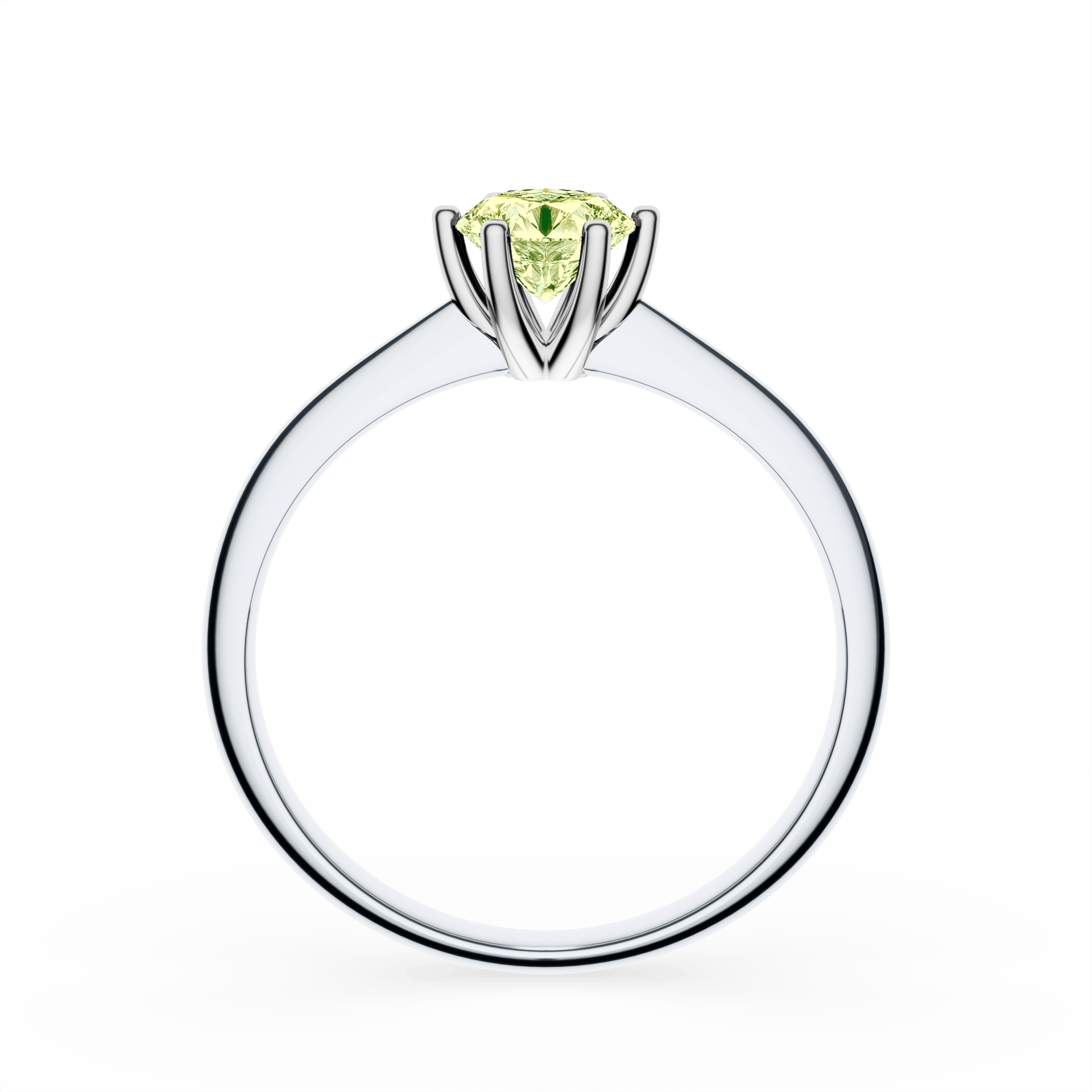 Pierścionek zaręczynowy My Love z białego złota z jasnym zielonym diamentem laboratoryjnym 0,50ct