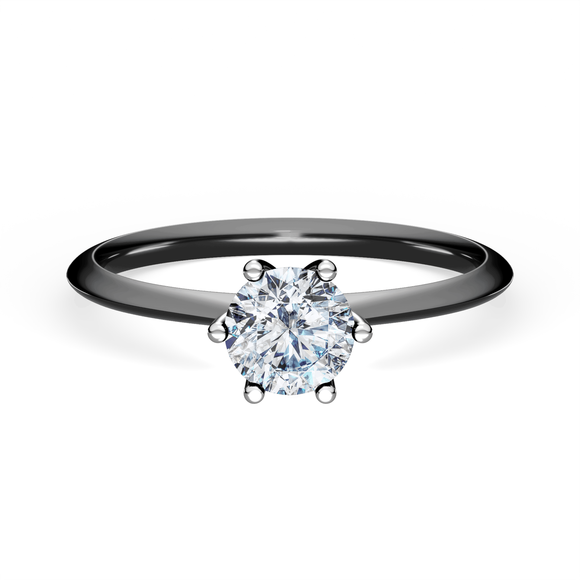 Pierścionek zaręczynowy My Love z czarnego złota z diamentem naturalnym 0,50ct