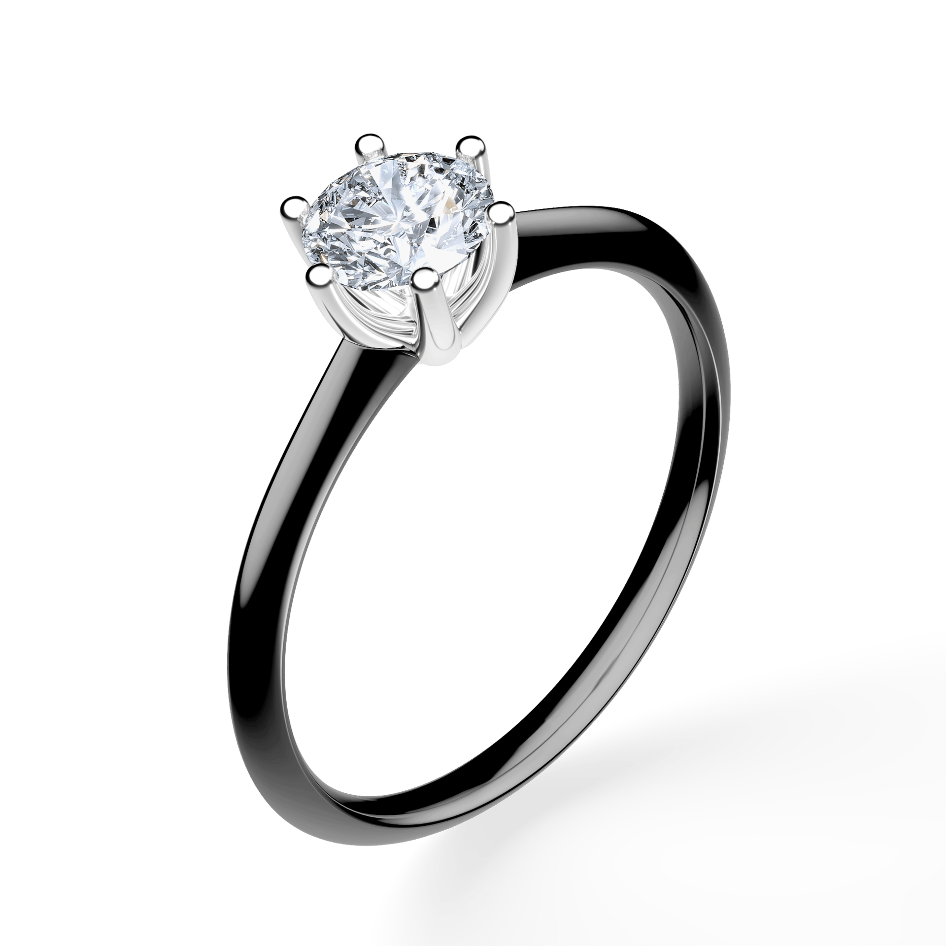 Pierścionek zaręczynowy My Love z czarnego złota z diamentem laboratoryjnym 0,50ct