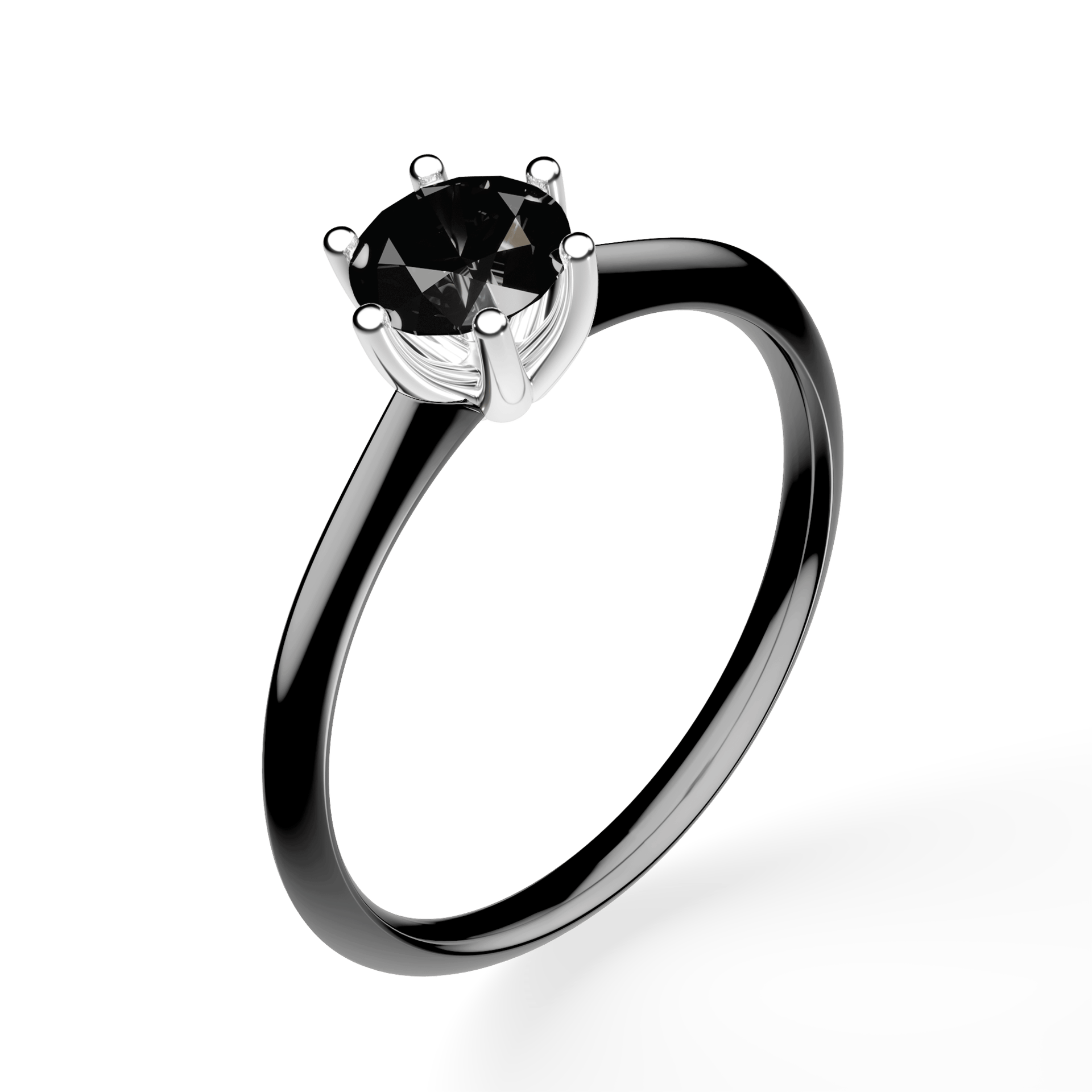 Pierścionek zaręczynowy My Love z czarnego złota z czarnym diamentem laboratoryjnym 0,50ct