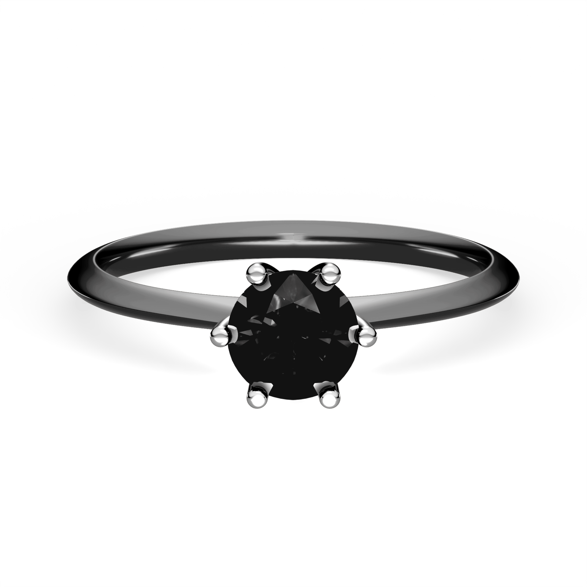 Pierścionek zaręczynowy My Love z czarnego złota z czarnym diamentem laboratoryjnym 0,50ct