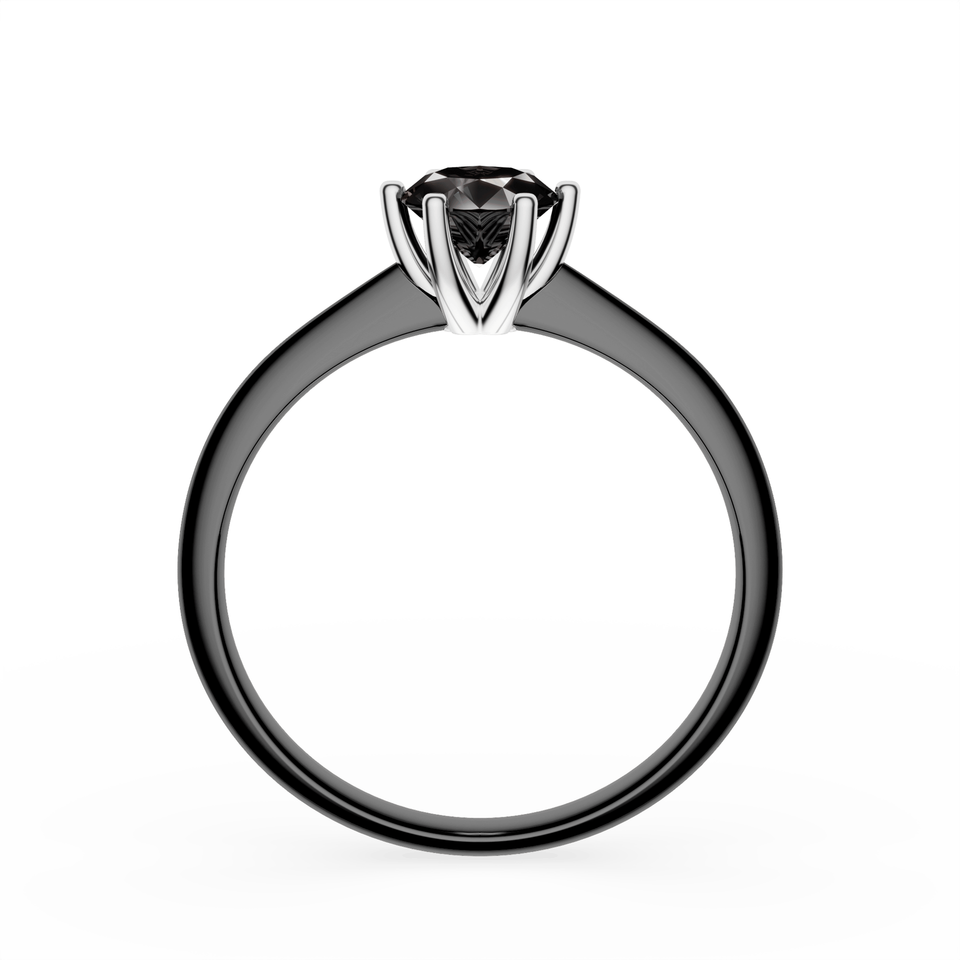 Pierścionek zaręczynowy My Love z czarnego złota z czarnym diamentem laboratoryjnym 0,50ct