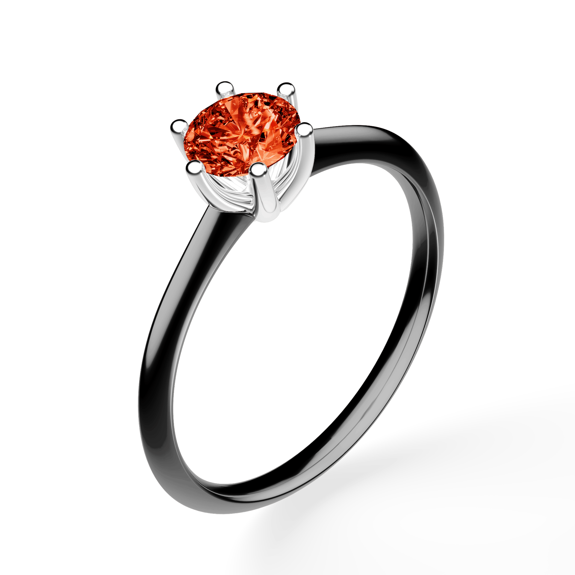 Pierścionek zaręczynowy My Love z czarnego złota z czerwonym diamentem laboratoryjnym 0,50ct