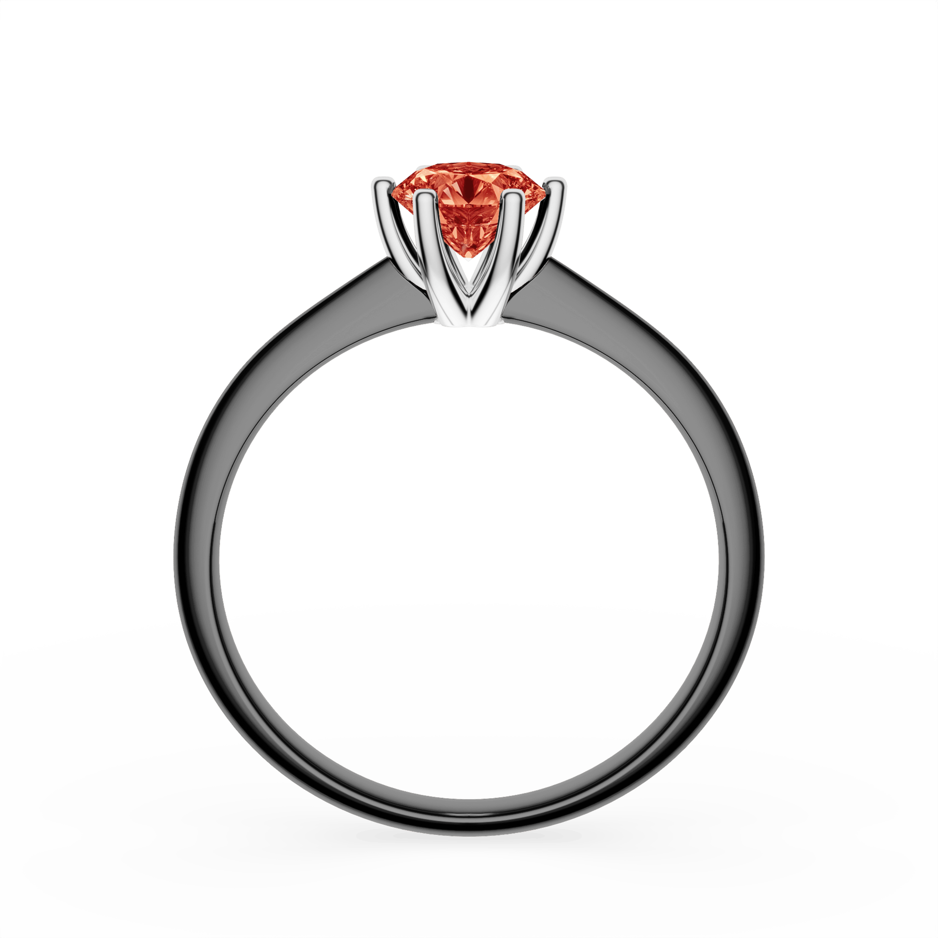 Pierścionek zaręczynowy My Love z czarnego złota z czerwonym diamentem laboratoryjnym 0,50ct