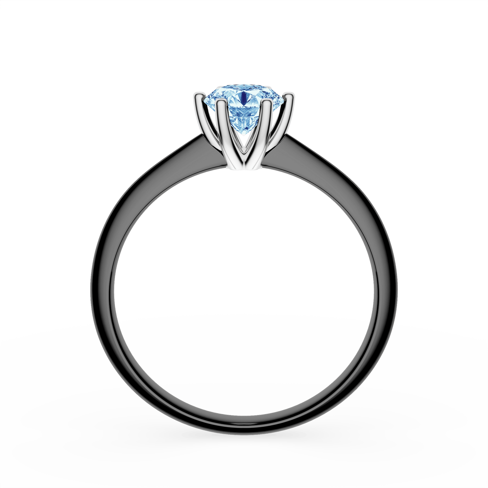 Pierścionek zaręczynowy My Love z czarnego złota z niebieskim diamentem laboratoryjnym 0,50ct