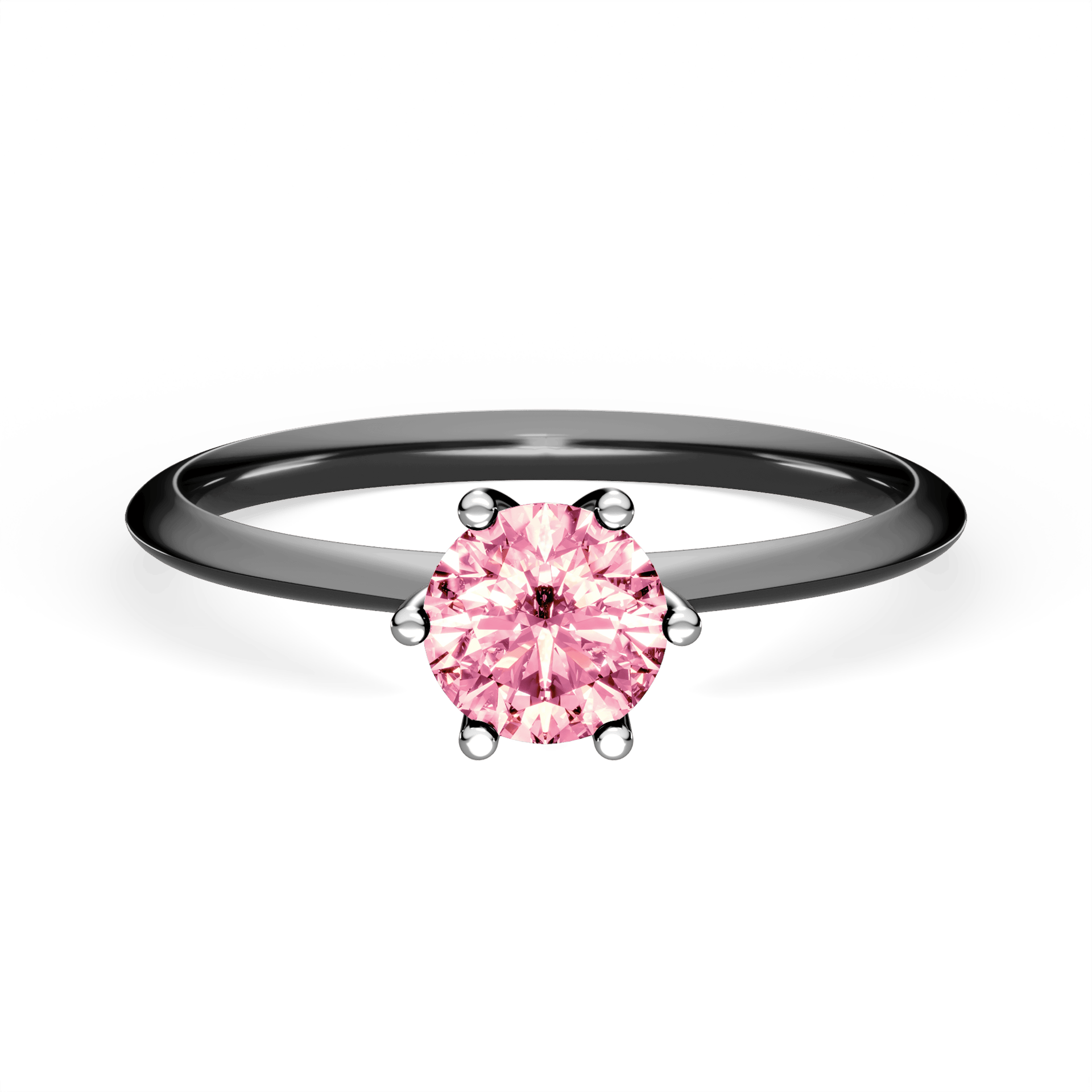 Pierścionek zaręczynowy My Love z czarnego złota z różowym diamentem laboratoryjnym 0,50ct