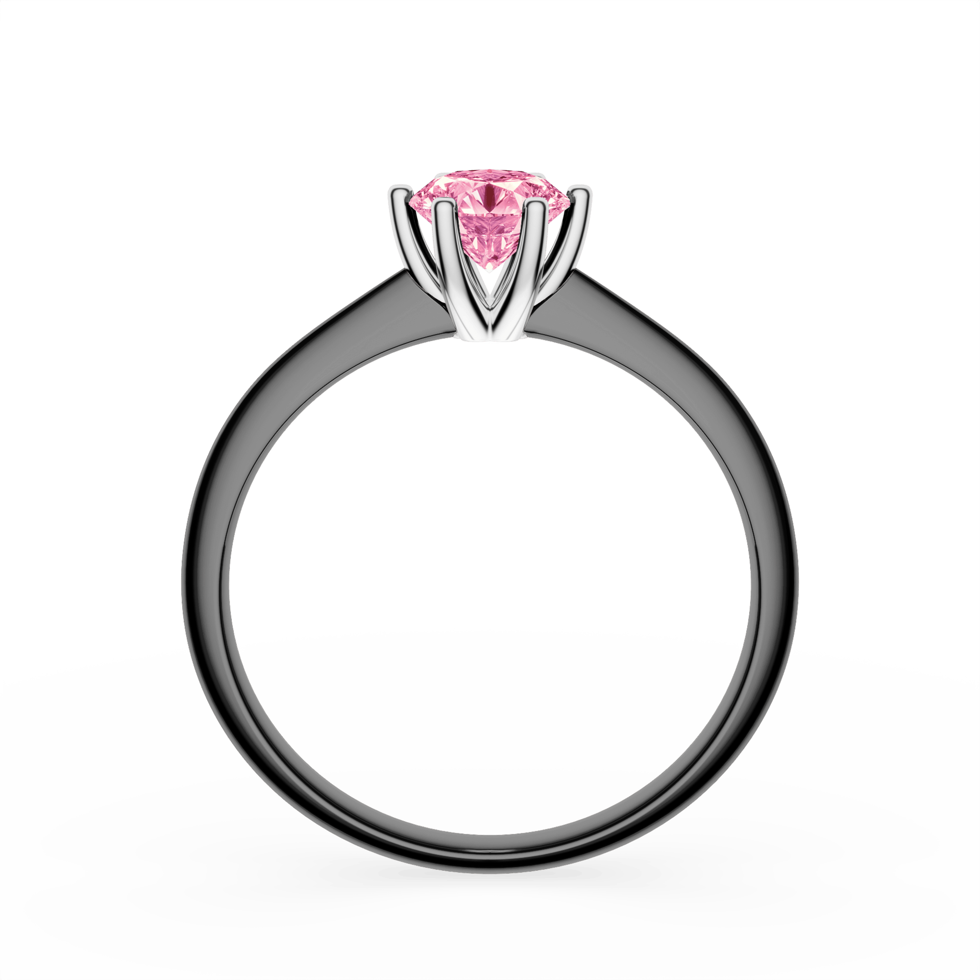 Pierścionek zaręczynowy My Love z czarnego złota z różowym diamentem laboratoryjnym 0,50ct