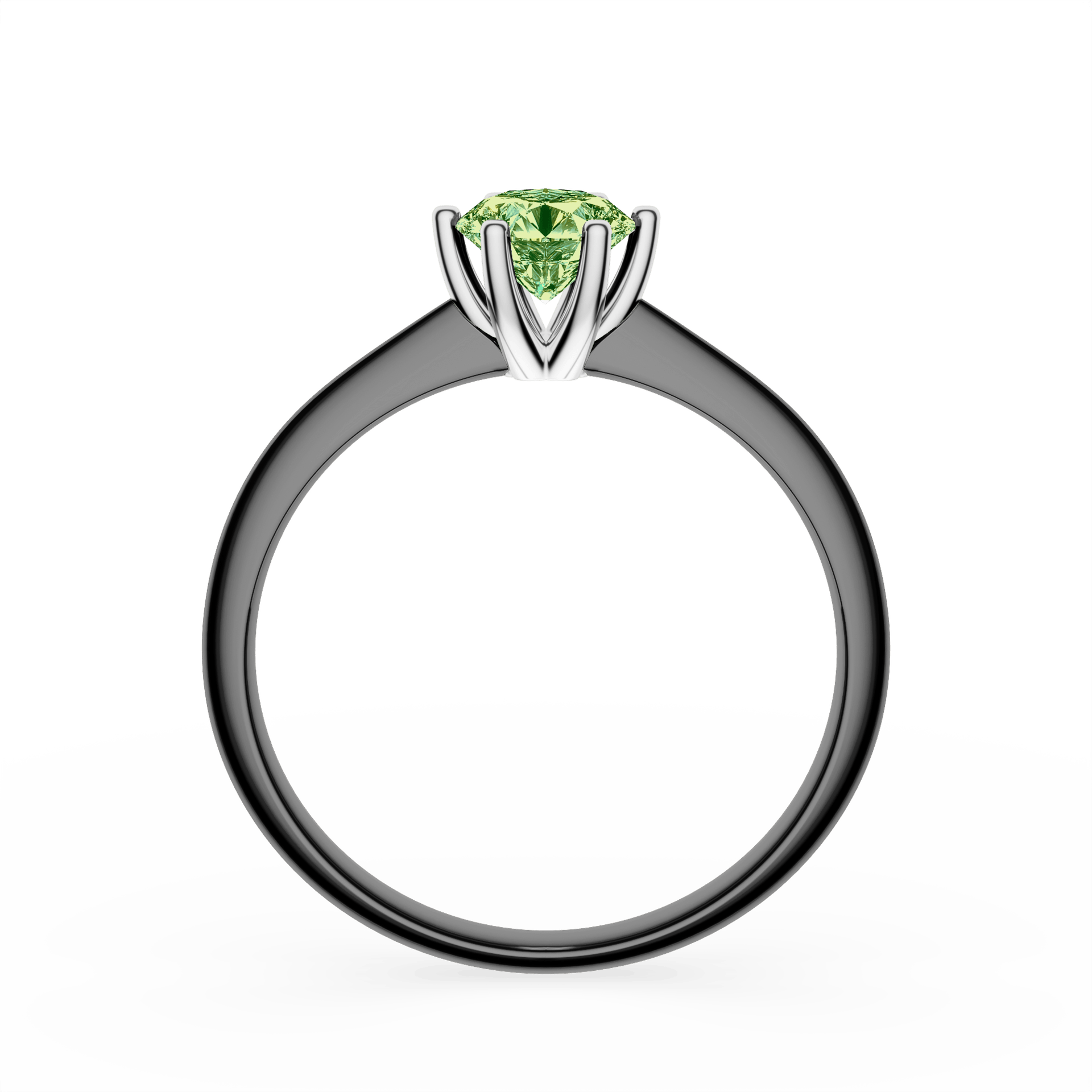 Pierścionek zaręczynowy My Love z czarnego złota z ciemnym zielonym diamentem laboratoryjnym 0,50ct