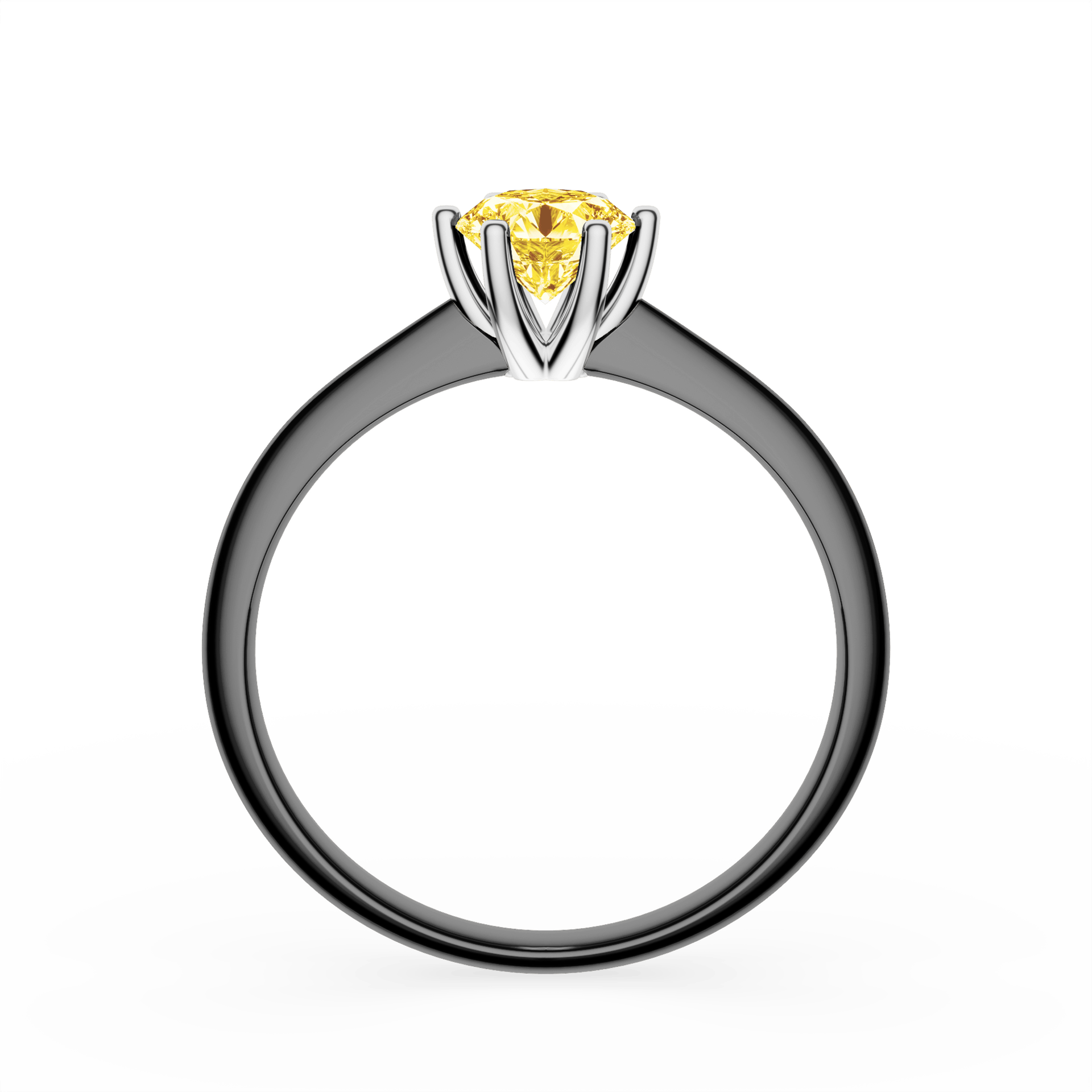 Pierścionek zaręczynowy My Love z czarnego złota z żółtym diamentem laboratoryjnym 0,50ct