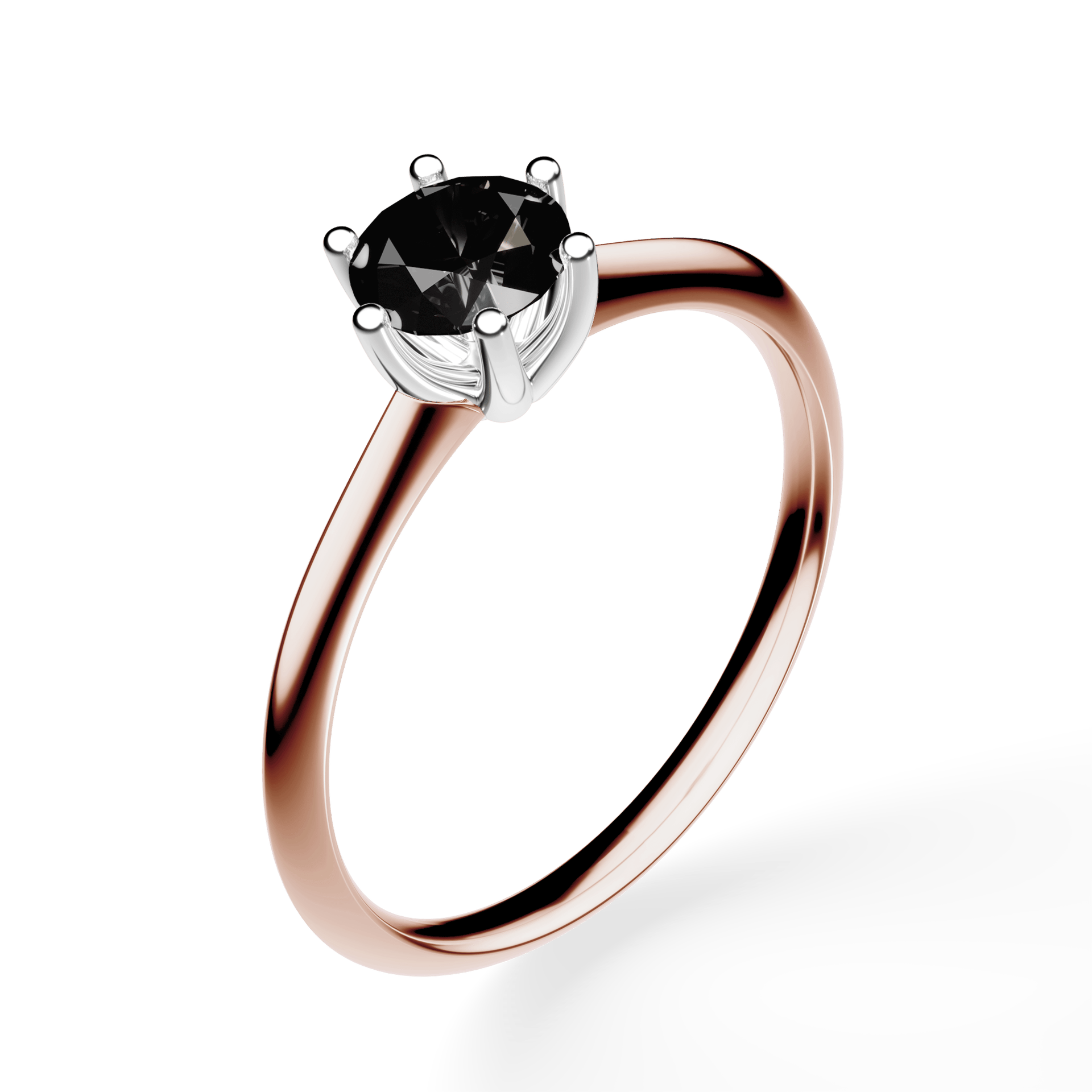 Pierścionek zaręczynowy My Love z różowego złota z czarnym diamentem laboratoryjnym 0,50ct