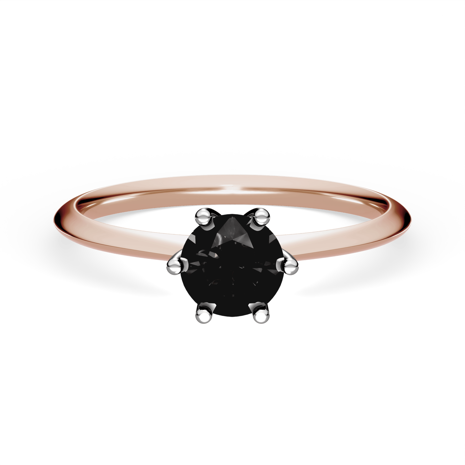 Pierścionek zaręczynowy My Love z różowego złota z czarnym diamentem laboratoryjnym 0,50ct