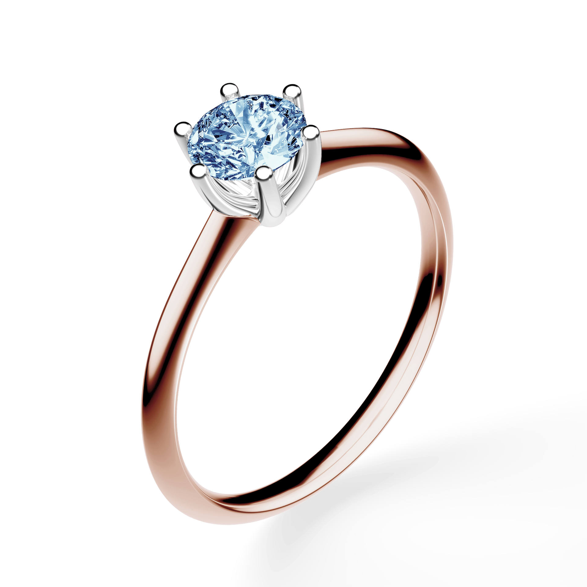Pierścionek zaręczynowy My Love z różowego złota z niebieskim diamentem laboratoryjnym 0,50ct