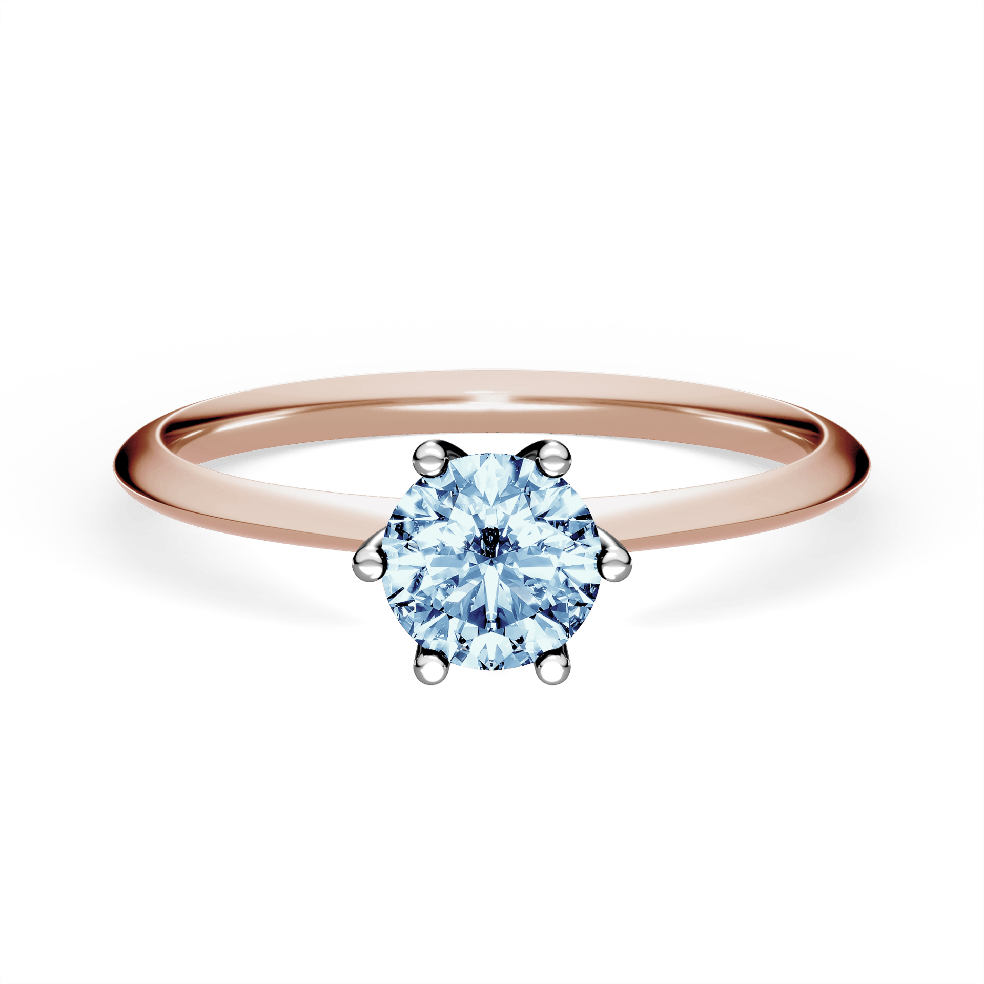 Pierścionek zaręczynowy My Love z różowego złota z niebieskim diamentem laboratoryjnym 0,50ct