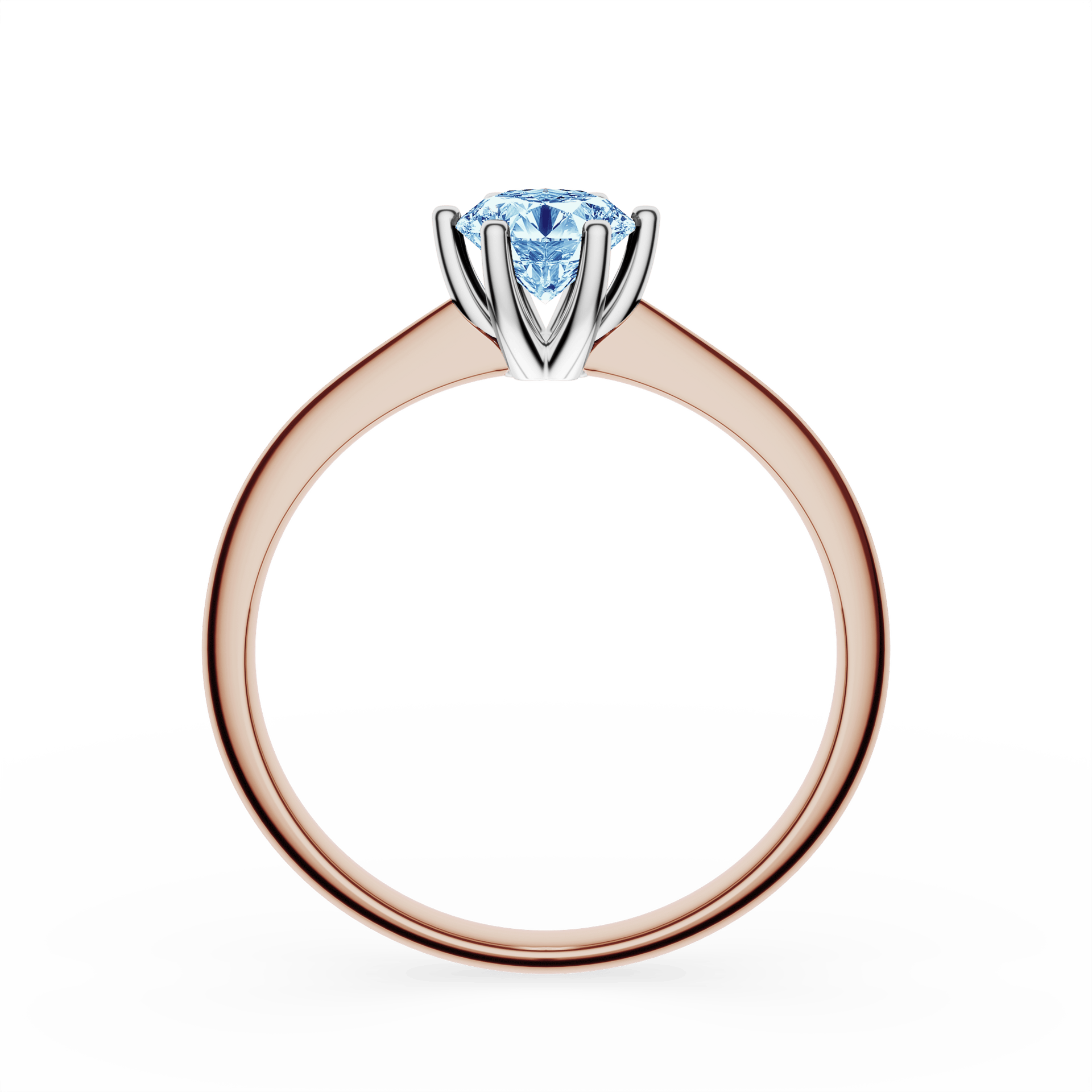 Pierścionek zaręczynowy My Love z różowego złota z niebieskim diamentem laboratoryjnym 0,50ct