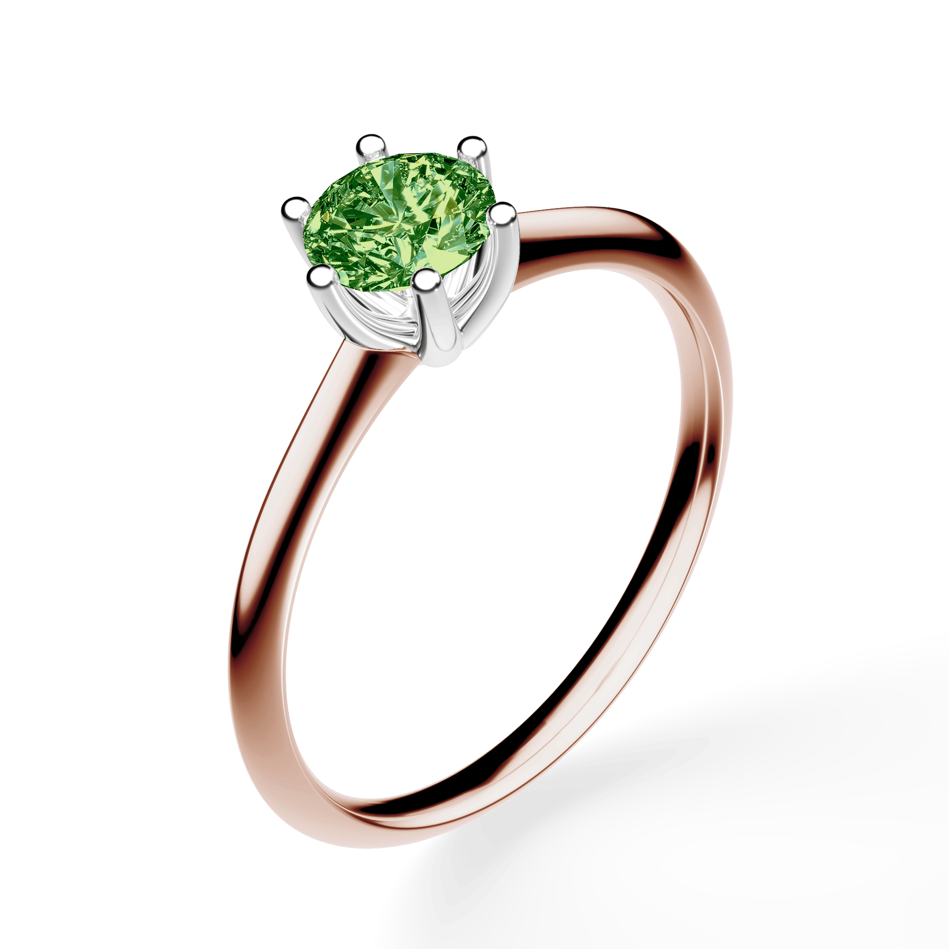 Pierścionek zaręczynowy My Love z różowego złota z ciemnym zielonym diamentem laboratoryjnym 0,50ct