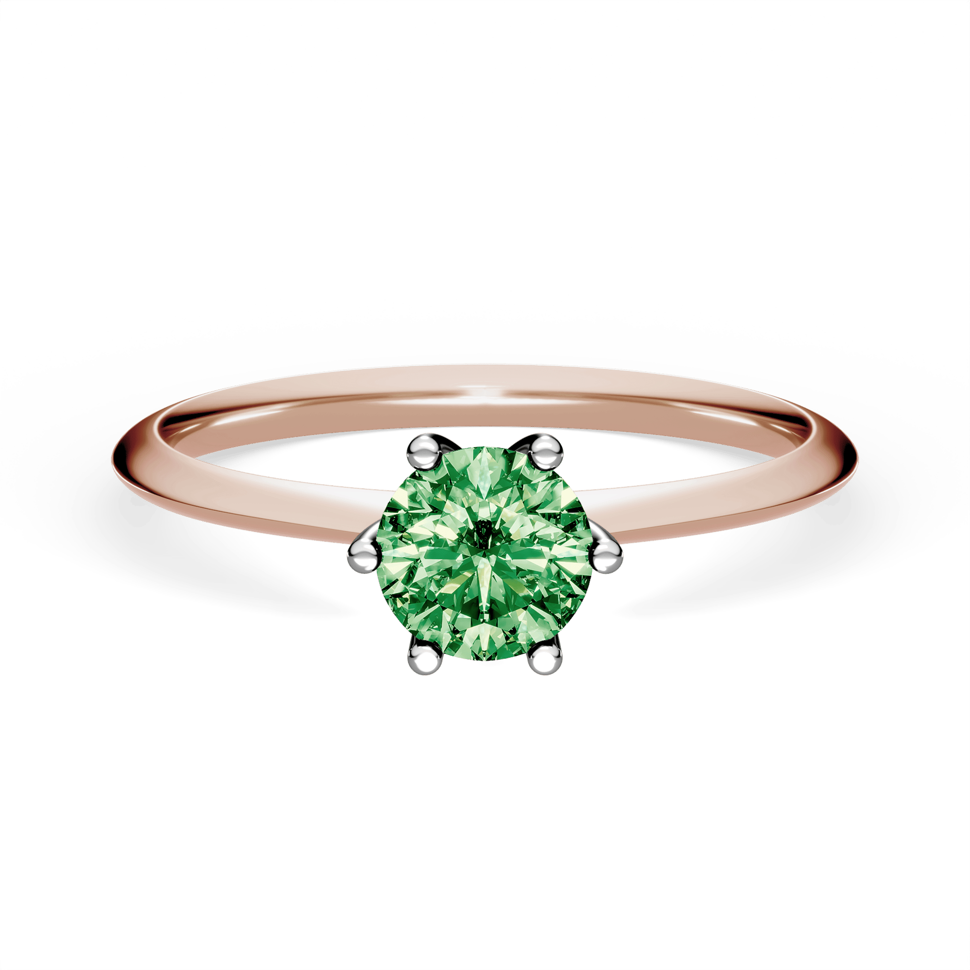 Pierścionek zaręczynowy My Love z różowego złota z ciemnym zielonym diamentem laboratoryjnym 0,50ct