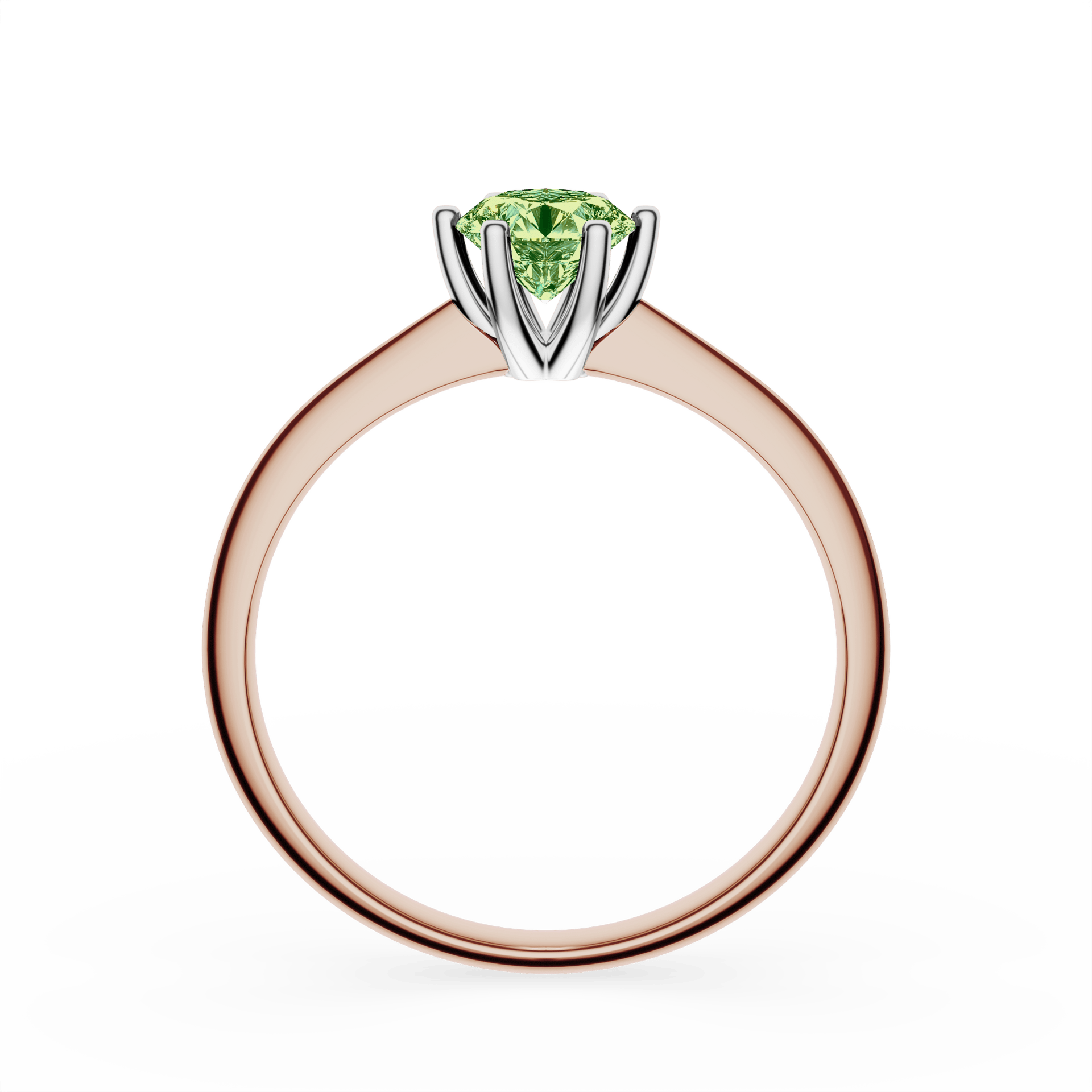 Pierścionek zaręczynowy My Love z różowego złota z ciemnym zielonym diamentem laboratoryjnym 0,50ct