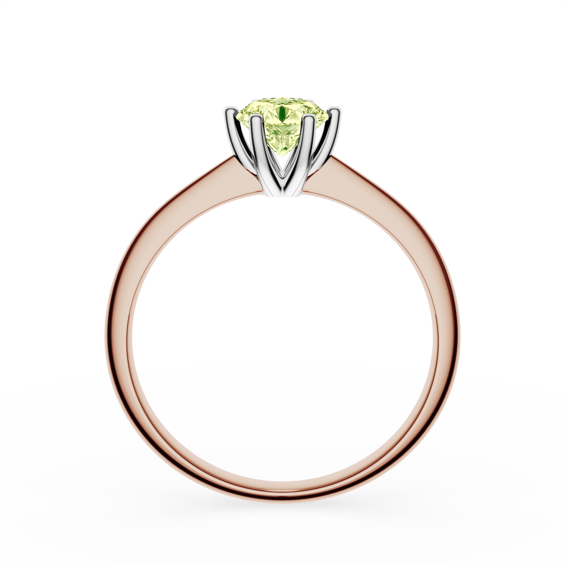 Pierścionek zaręczynowy My Love z różowego złota z jasnym zielonym diamentem laboratoryjnym 0,50ct
