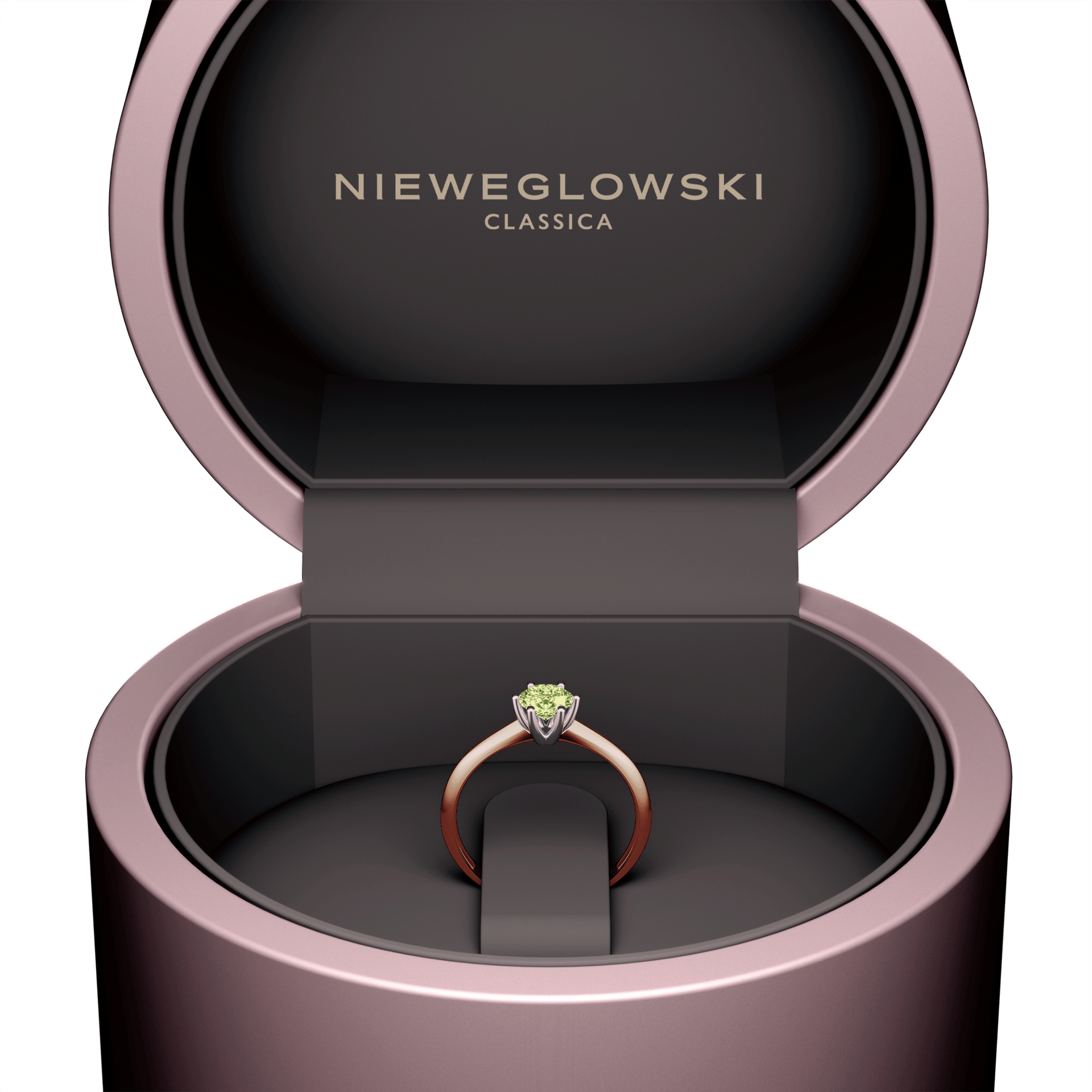 Pierscionek zareczynowy my love rozowe zloto diament lab zielony jasny 0 50ct 5