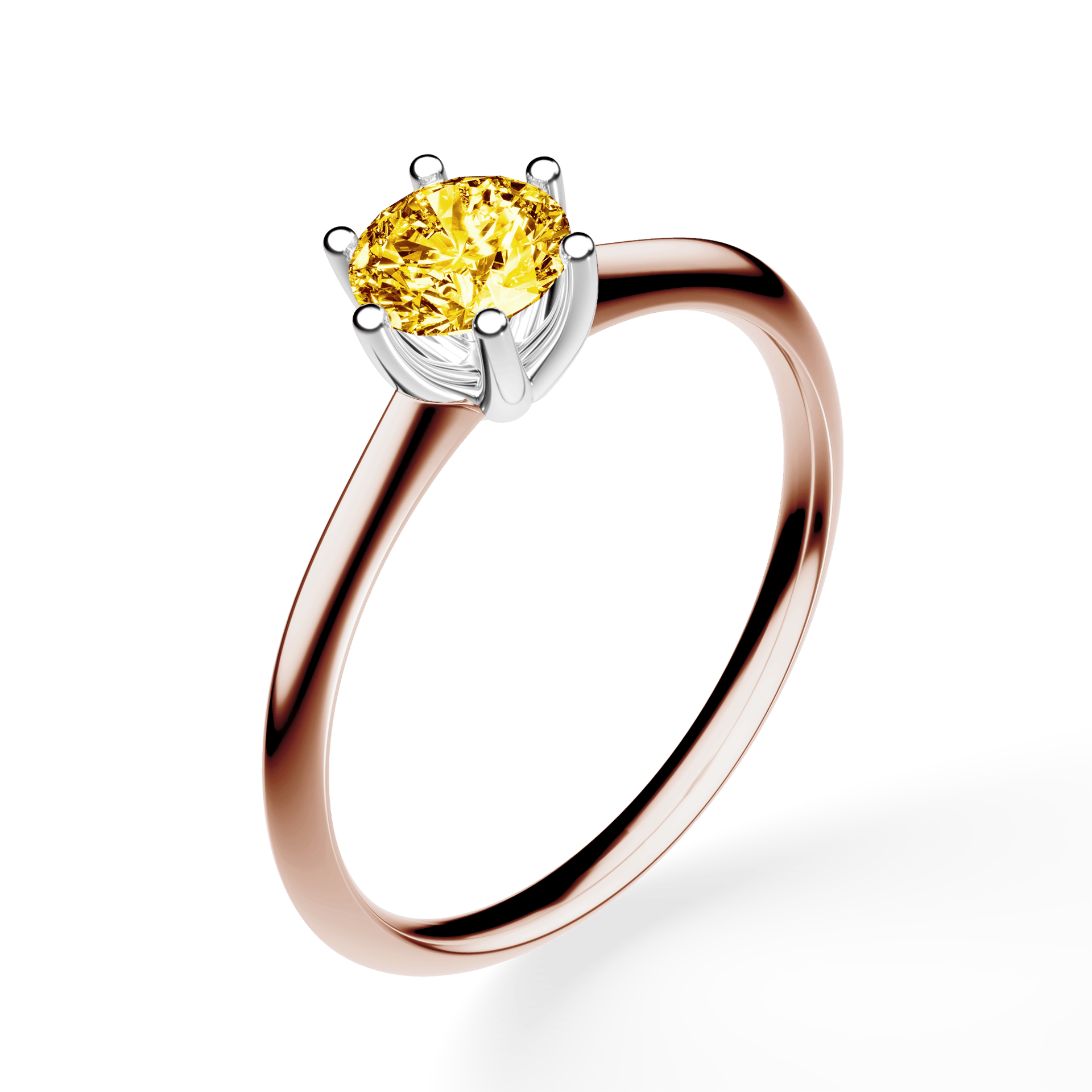 Pierścionek zaręczynowy My Love z różowego złota z żółtym diamentem laboratoryjnym 0,50ct