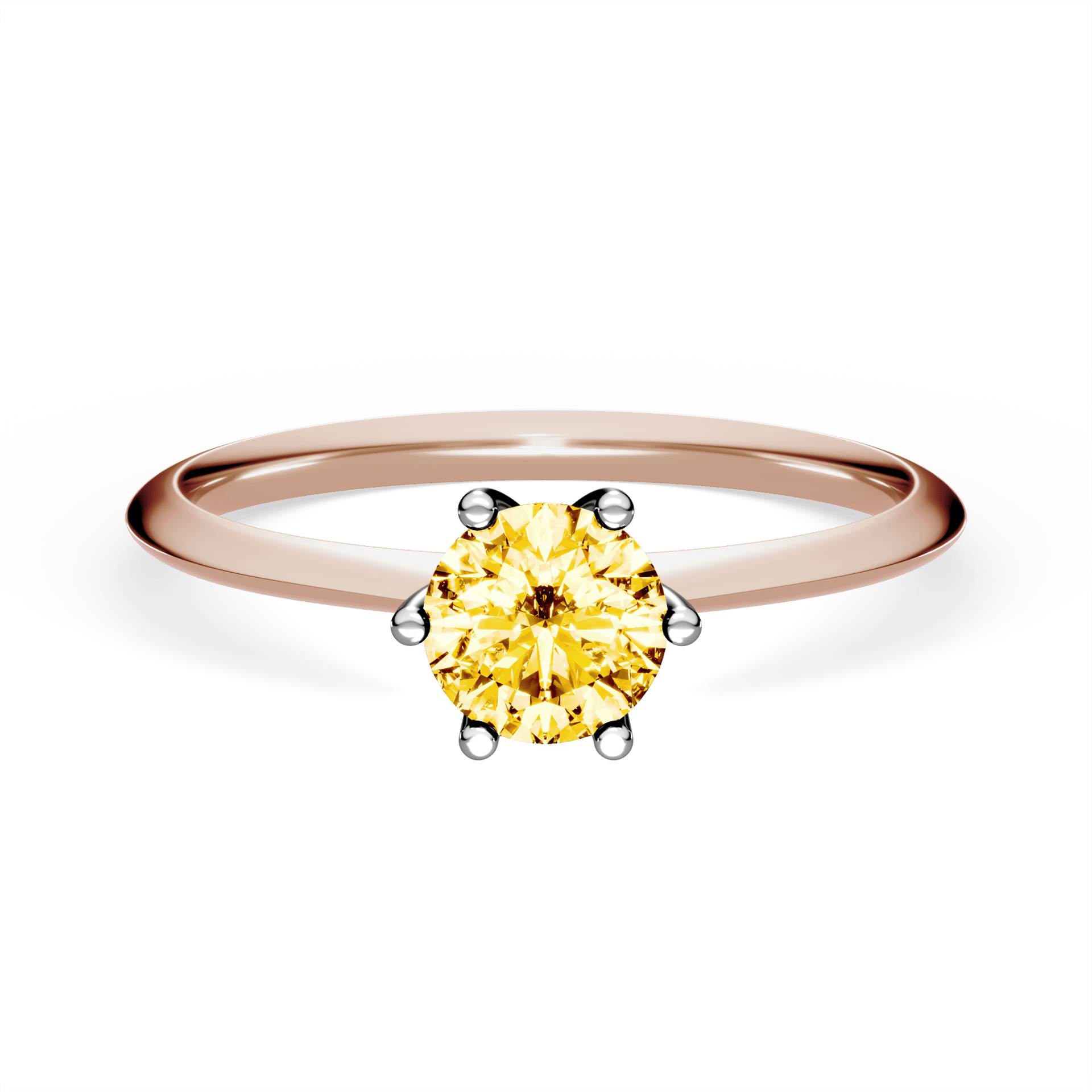 Pierścionek zaręczynowy My Love z różowego złota z żółtym diamentem laboratoryjnym 0,50ct