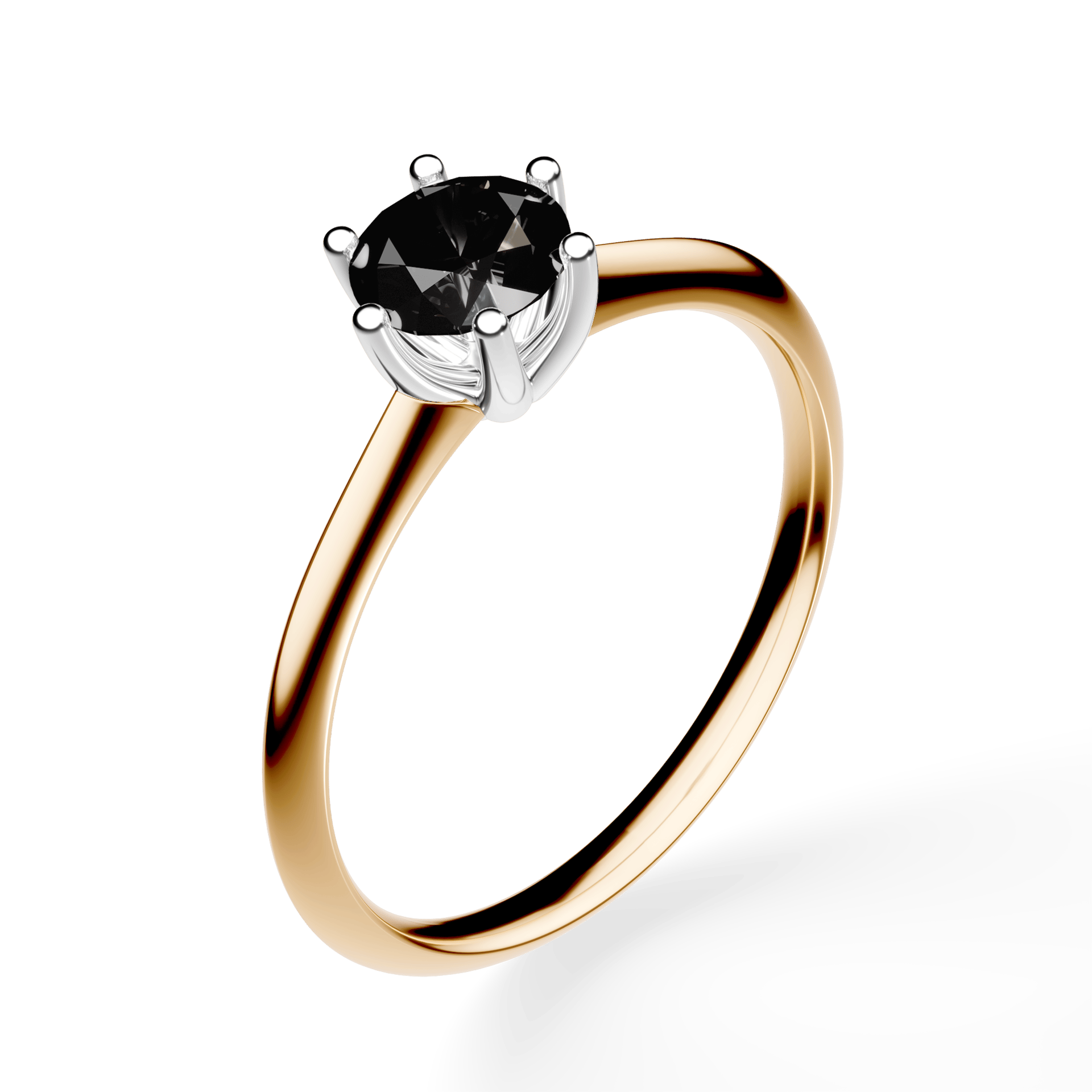Pierścionek zaręczynowy My Love z żółtego złota z czarnym diamentem laboratoryjnym 0,50ct