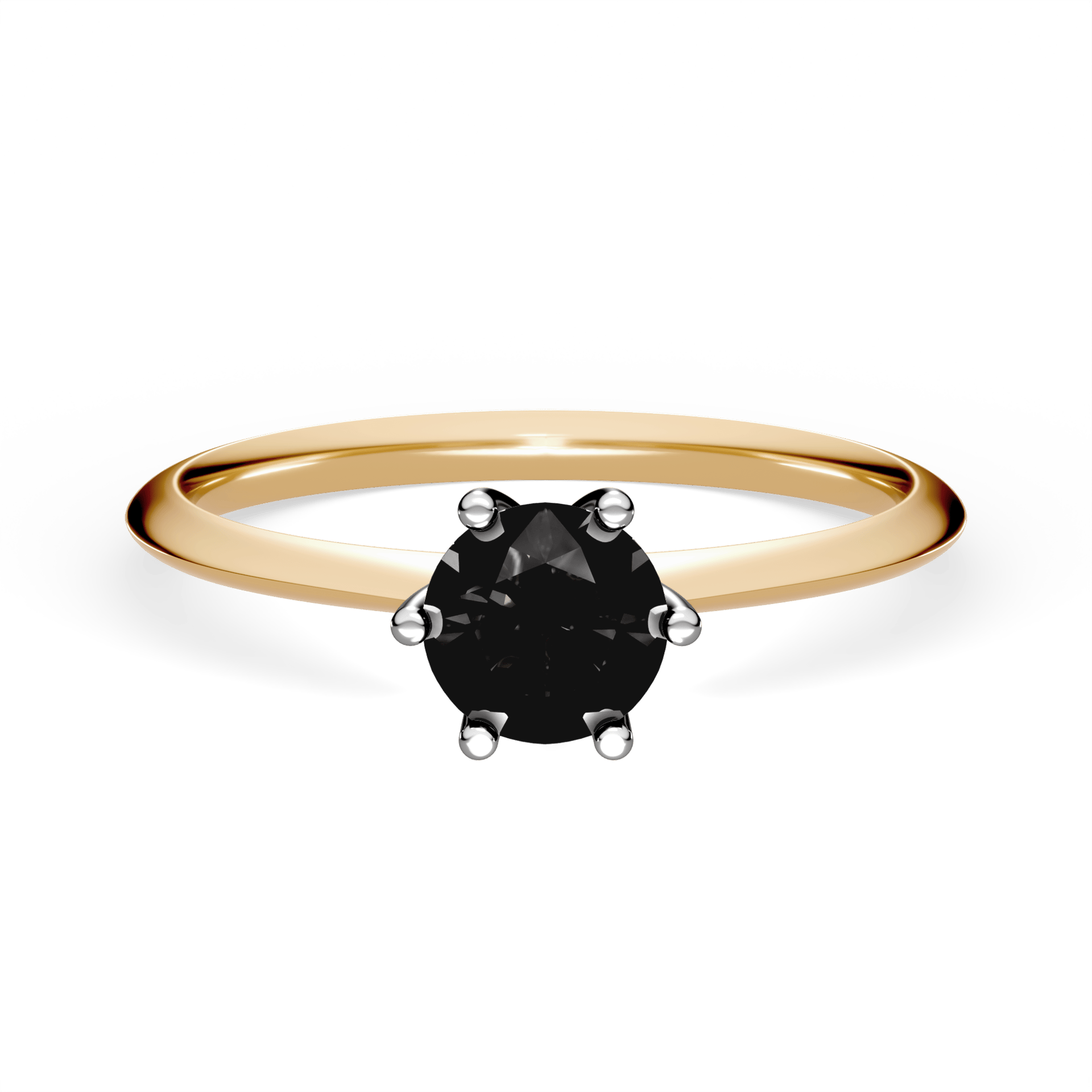Pierścionek zaręczynowy My Love z żółtego złota z czarnym diamentem laboratoryjnym 0,50ct