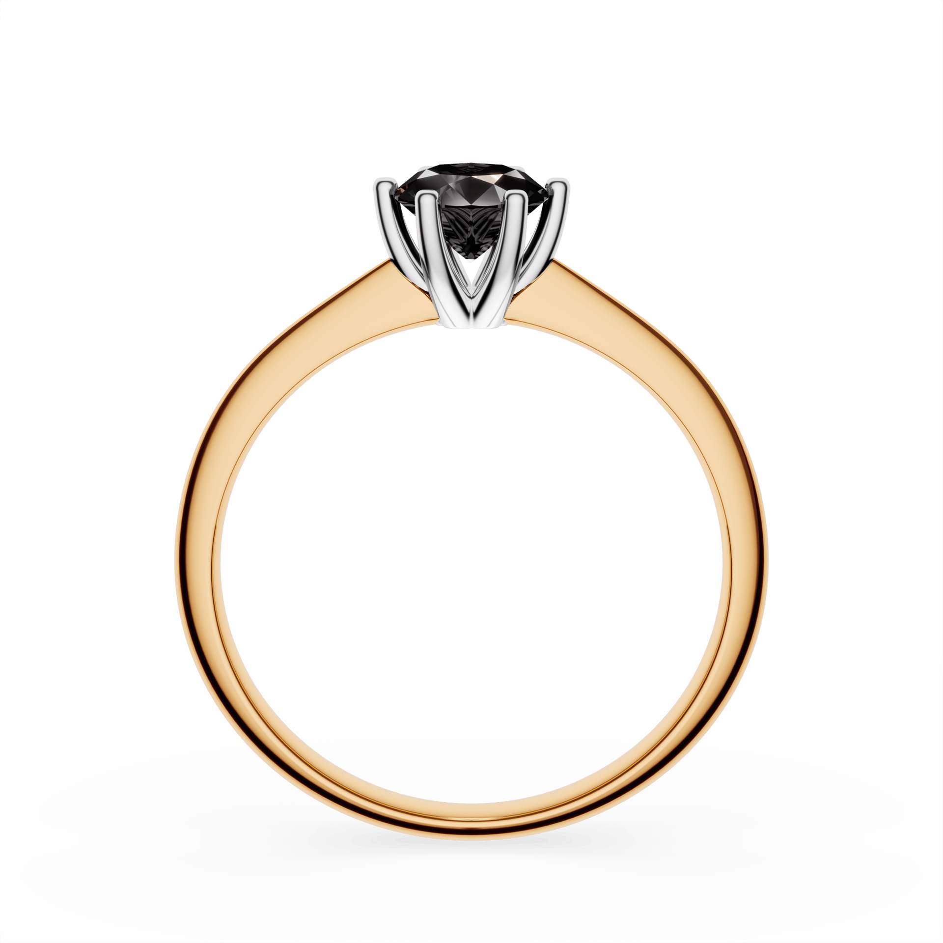 Pierścionek zaręczynowy My Love z żółtego złota z czarnym diamentem laboratoryjnym 0,50ct