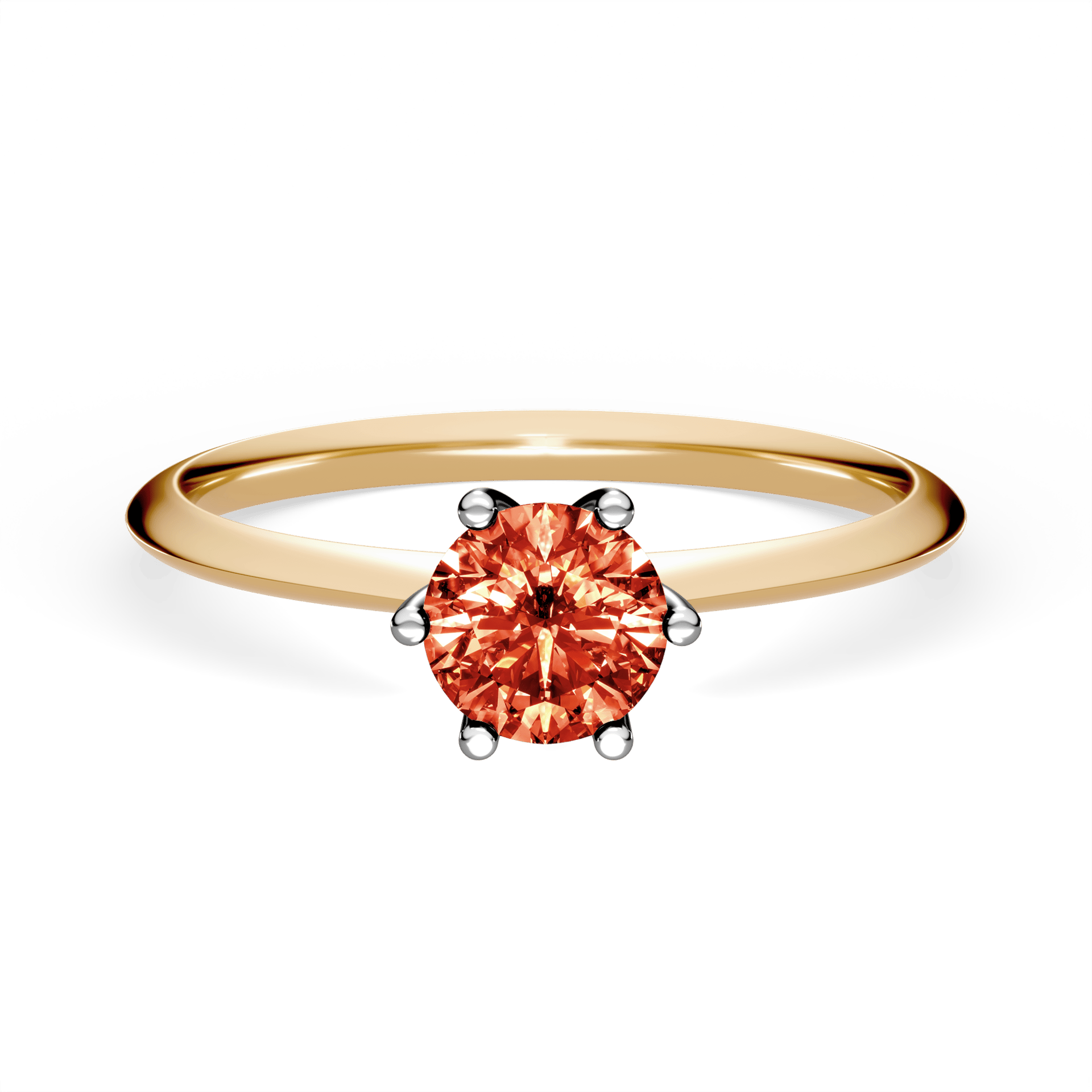 Pierścionek zaręczynowy My Love z żółtego złota z czerwonym diamentem laboratoryjnym 0,50ct