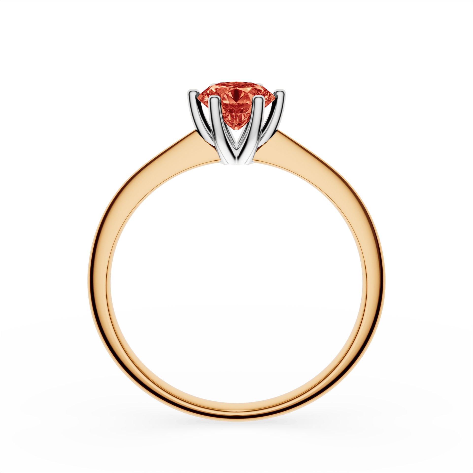 Pierścionek zaręczynowy My Love z żółtego złota z czerwonym diamentem laboratoryjnym 0,50ct