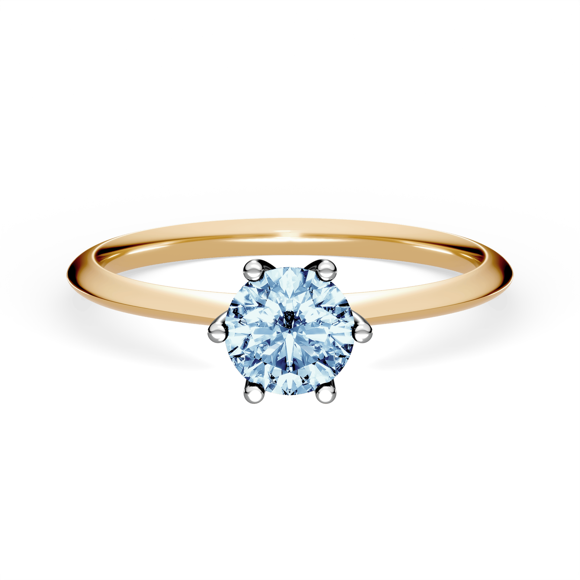 Pierścionek zaręczynowy My Love z żółtego złota z niebieskim diamentem laboratoryjnym 0,50ct