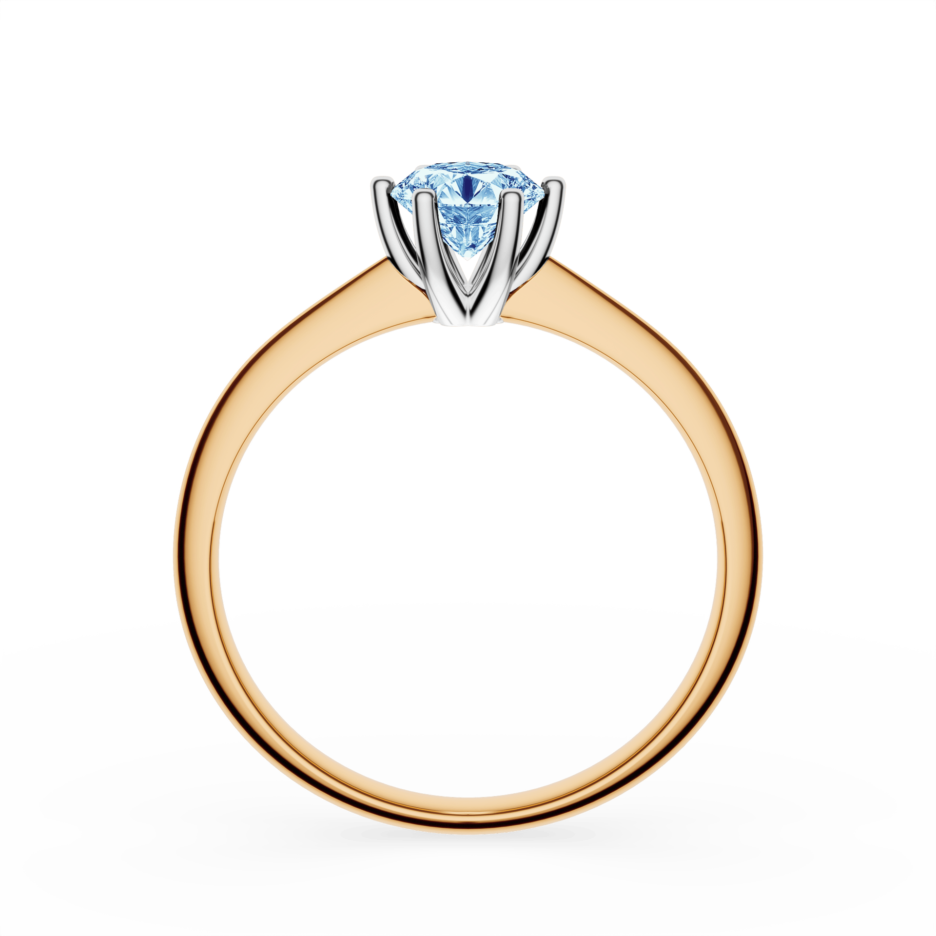 Pierścionek zaręczynowy My Love z żółtego złota z niebieskim diamentem laboratoryjnym 0,50ct