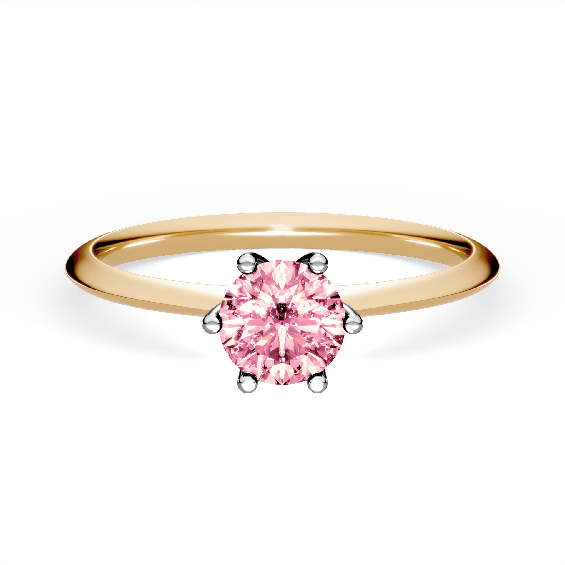 Pierścionek zaręczynowy My Love z żółtego złota z różowym diamentem laboratoryjnym 0,50ct