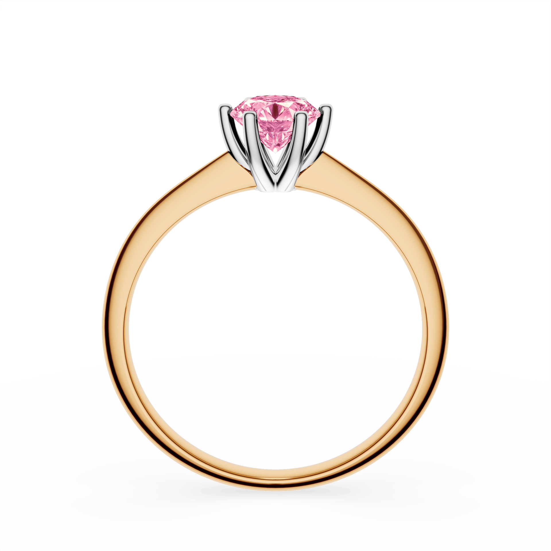 Pierścionek zaręczynowy My Love z żółtego złota z różowym diamentem laboratoryjnym 0,50ct