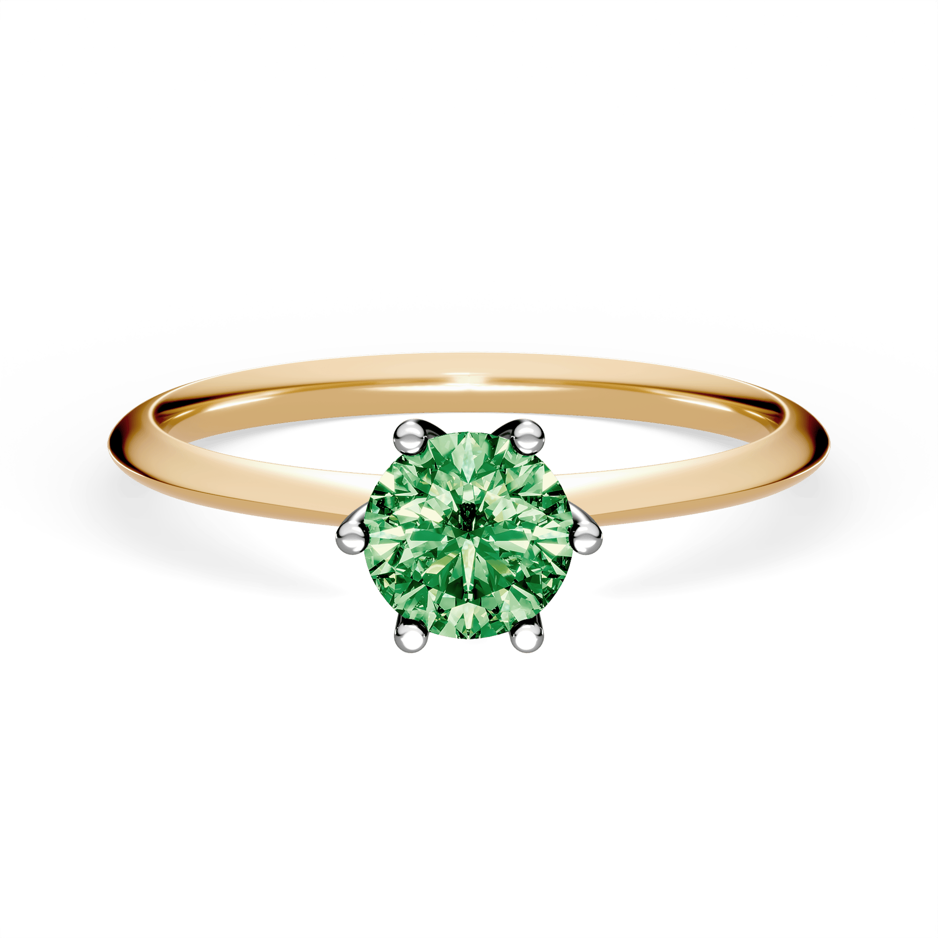 Pierścionek zaręczynowy My Love z żółtego złota z ciemnym zielonym diamentem laboratoryjnym 0,50ct