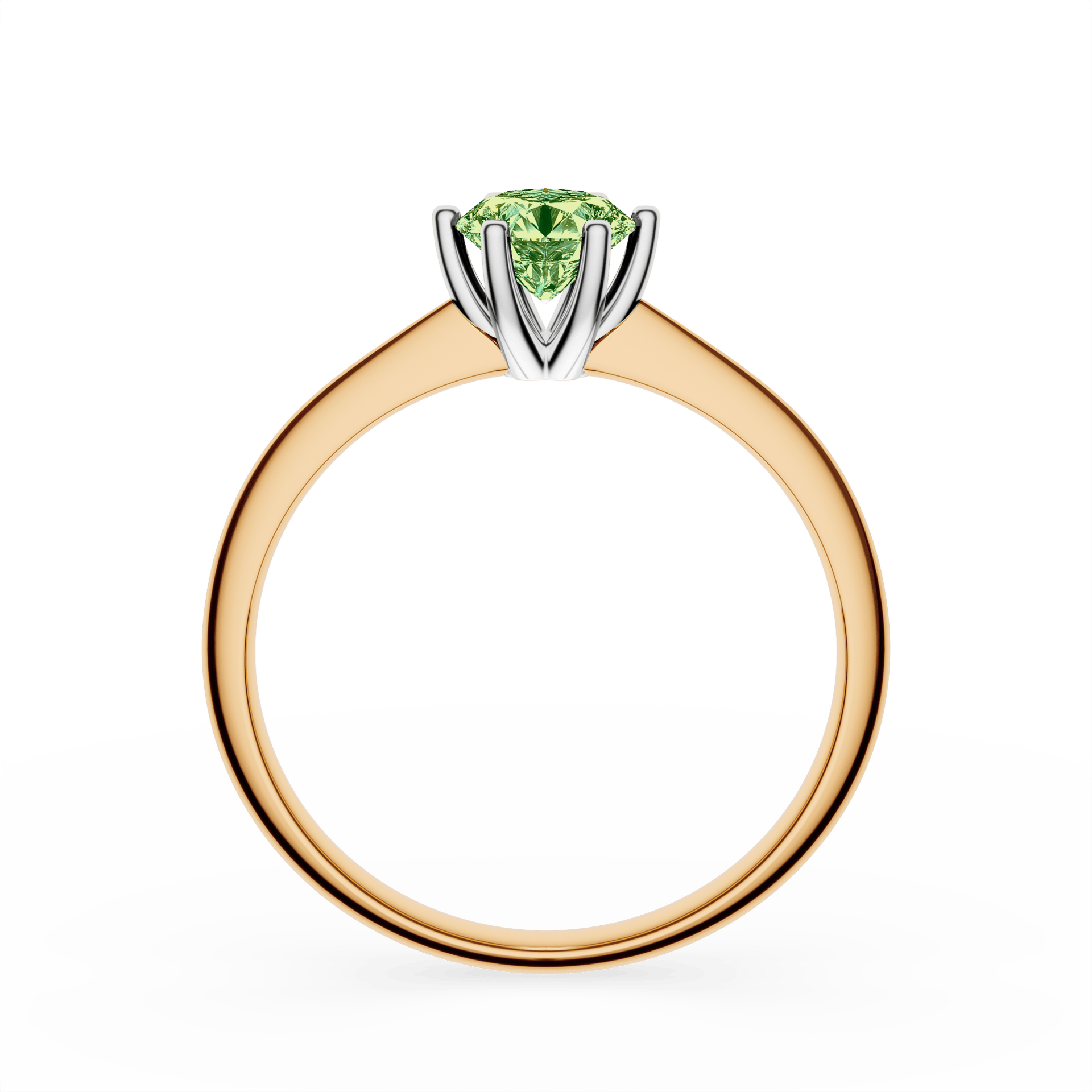 Pierścionek zaręczynowy My Love z żółtego złota z ciemnym zielonym diamentem laboratoryjnym 0,50ct