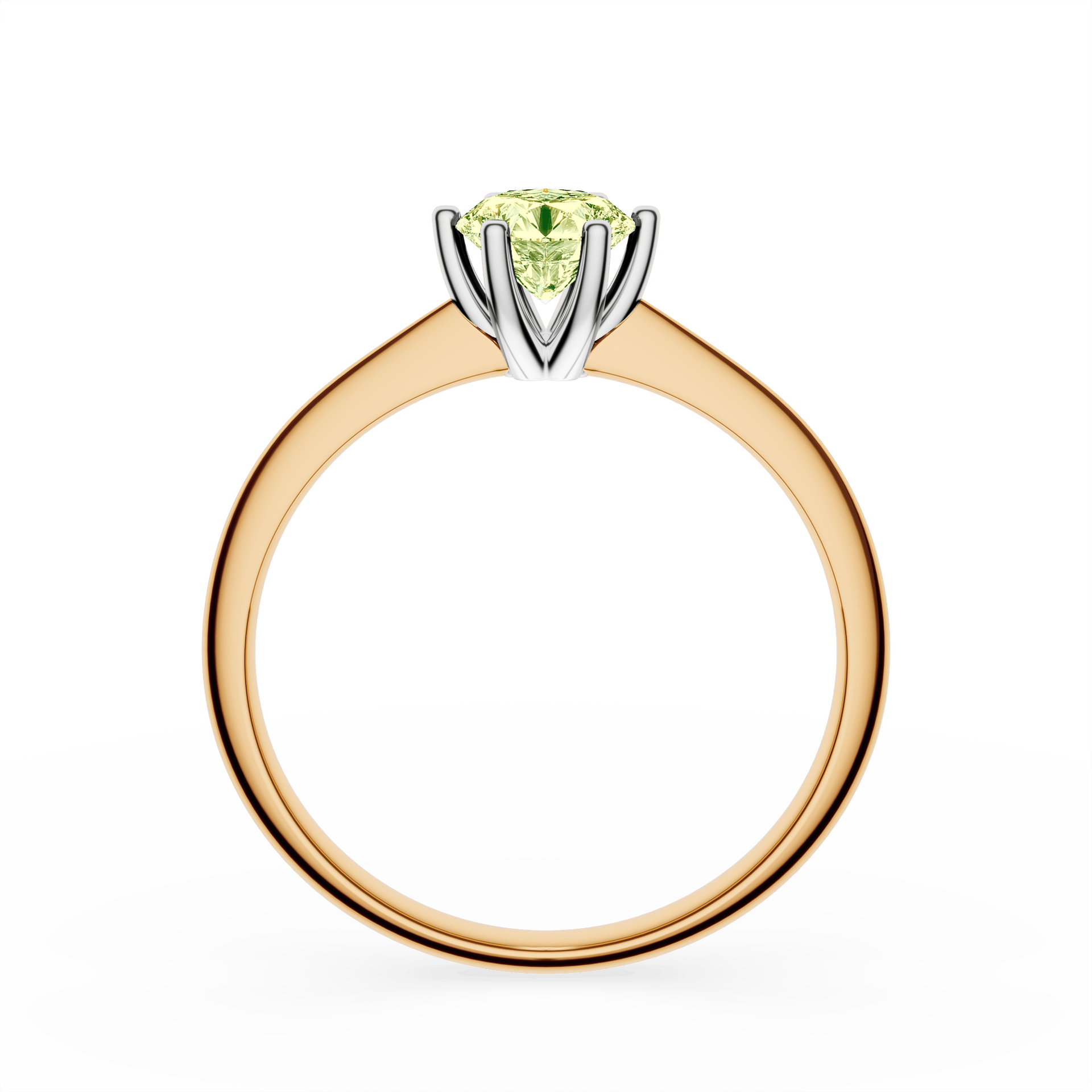 Pierścionek zaręczynowy My Love z żółtego złota z jasnym zielonym diamentem laboratoryjnym 0,50ct