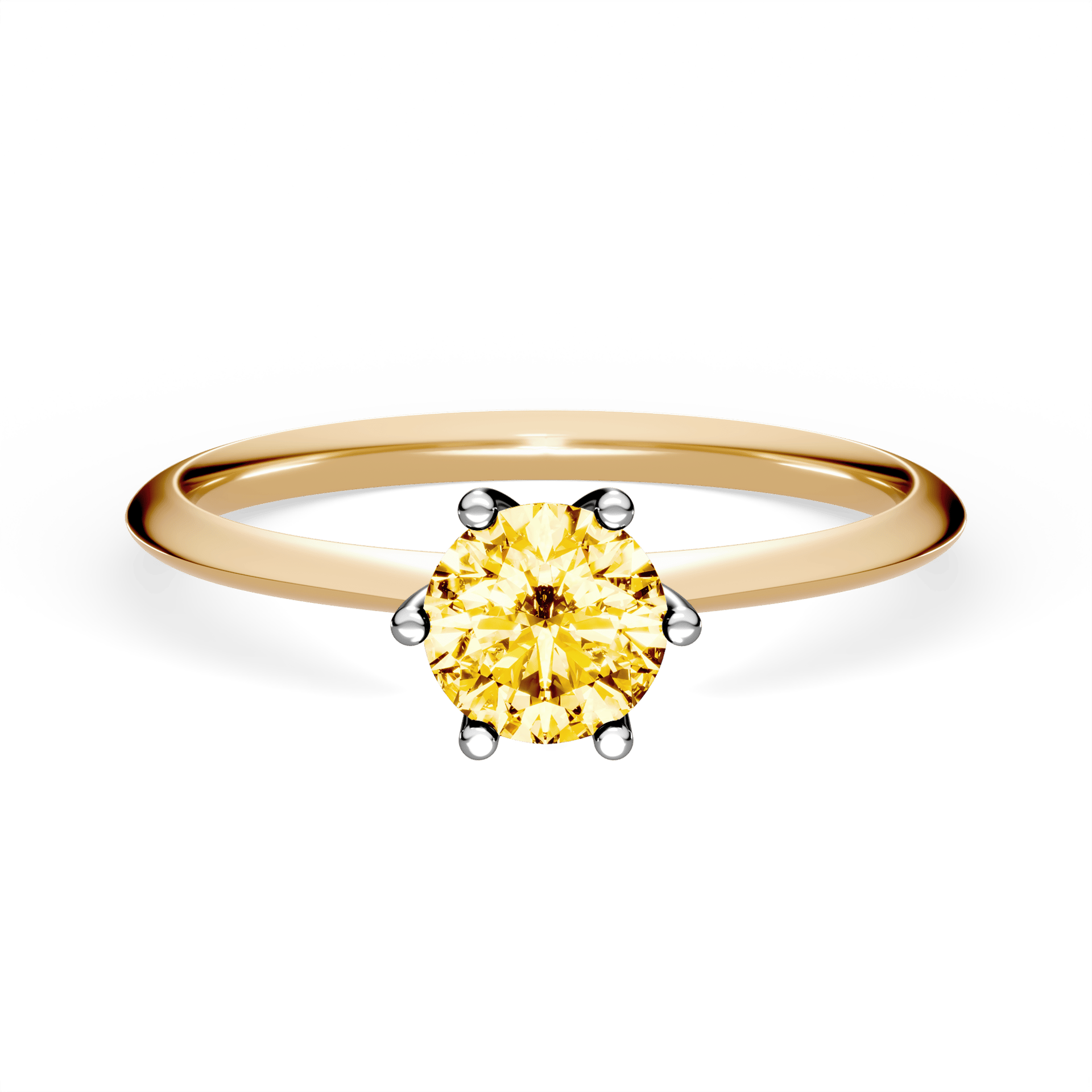 Pierścionek zaręczynowy My Love z żółtego złota z żółtym diamentem laboratoryjnym 0,50ct