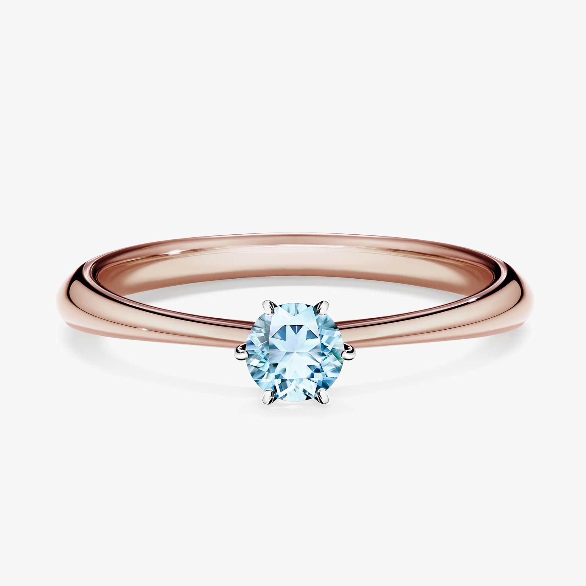 Pierścionek zaręczynowy My Love z różowego złota z akwamarynem 0,25ct