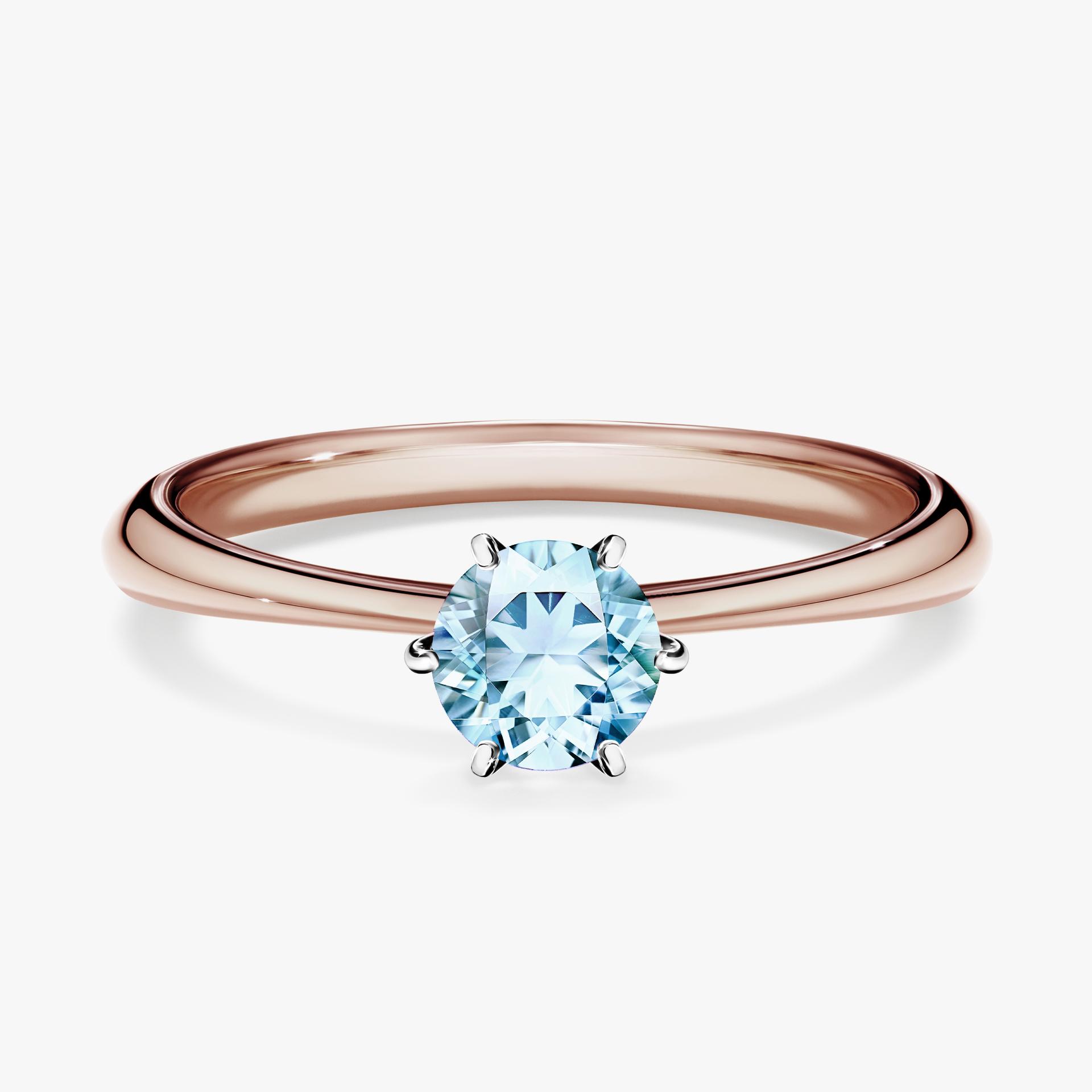 Pierścionek zaręczynowy My Love z różowego złota z akwamarynem 0,50ct