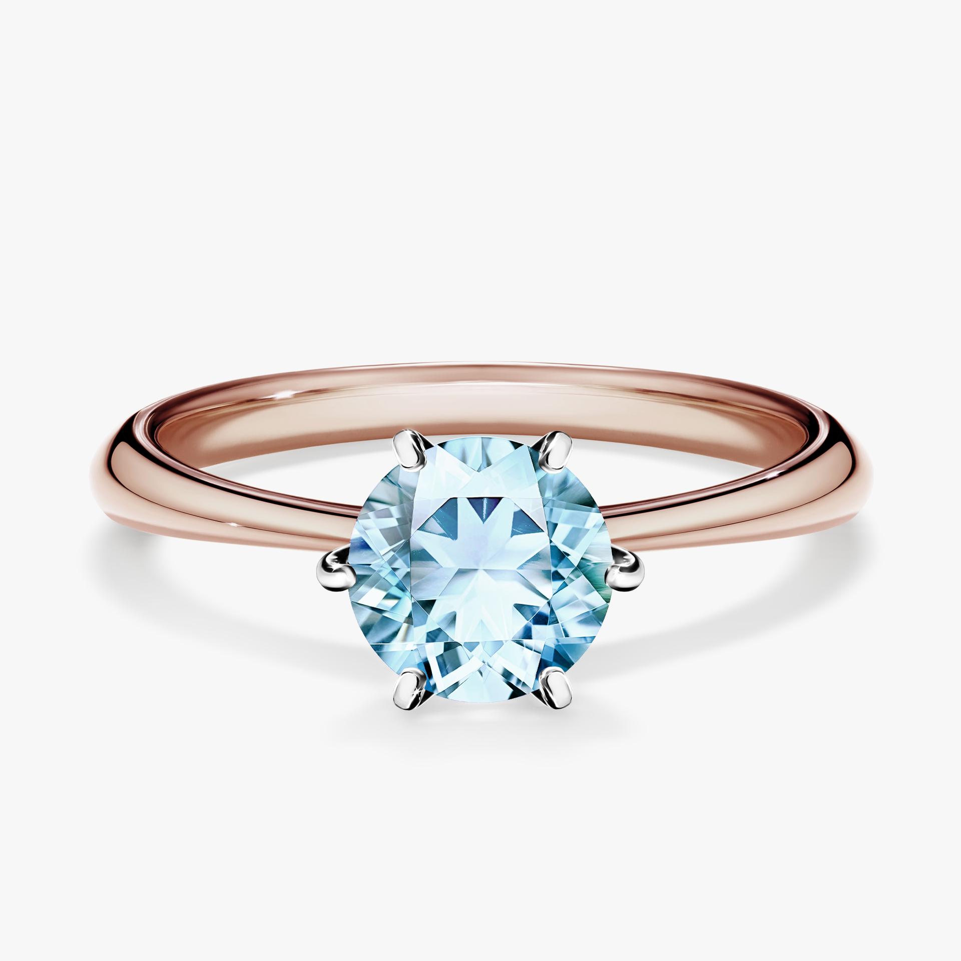 Pierścionek zaręczynowy My Love z różowego złota z akwamarynem 1,00ct