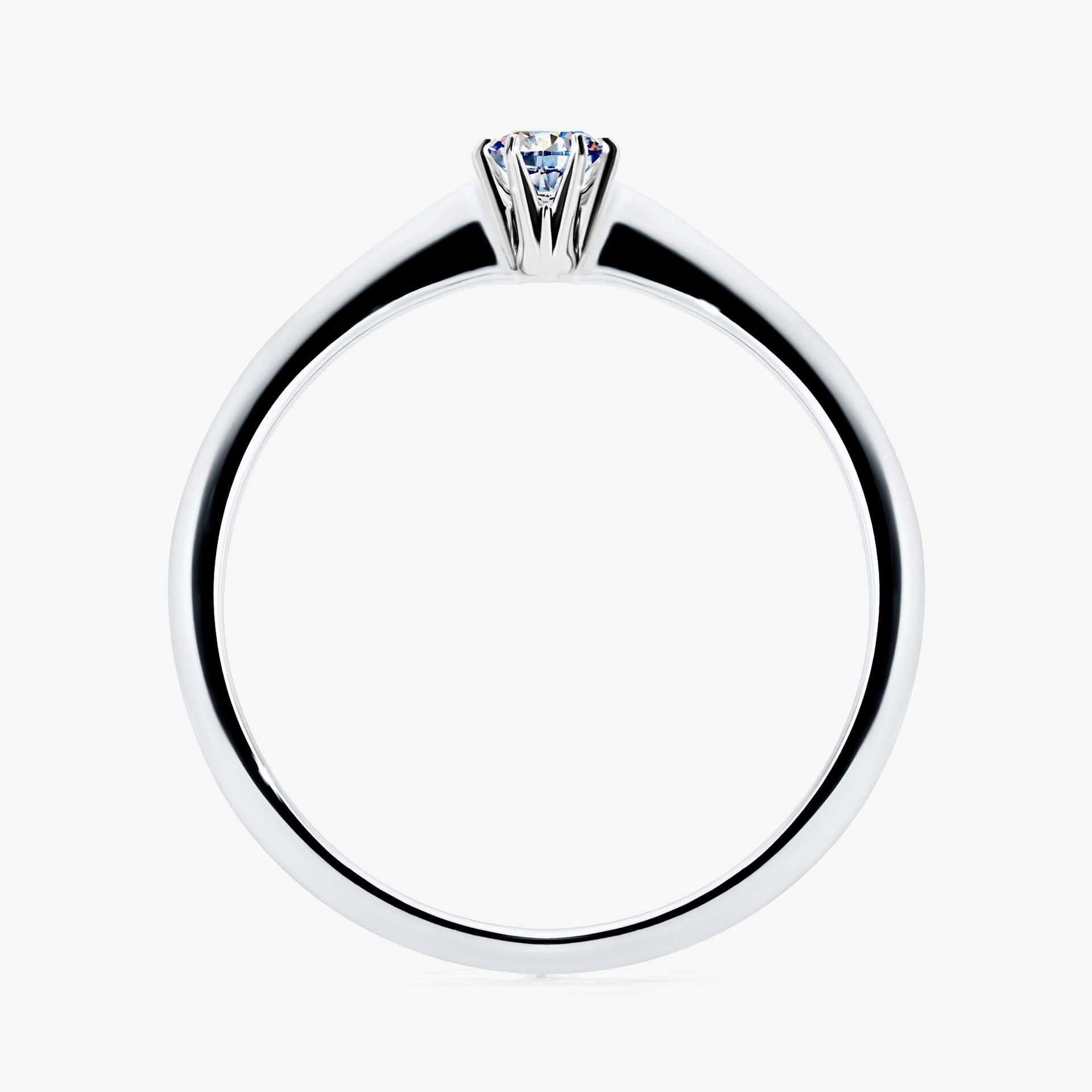 Pierscionek zareczynowy z diamentem 010 CT z bialego zlota my love 02